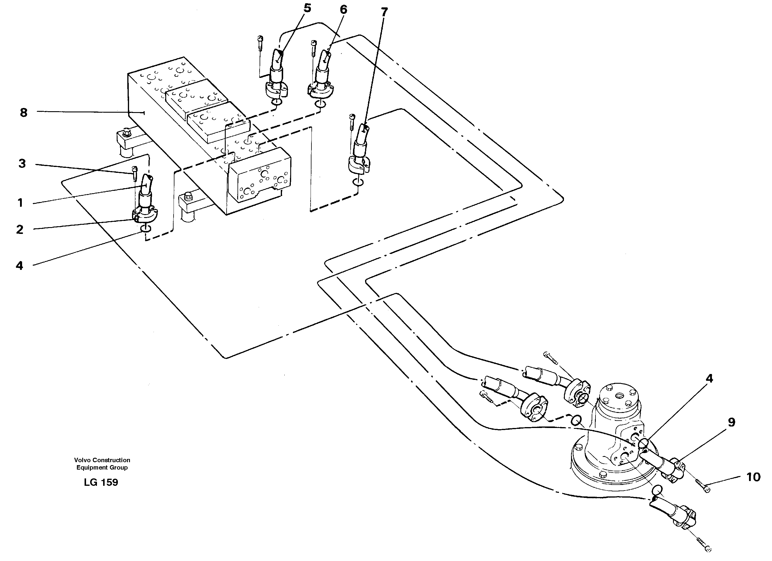Hydraulic system, transport in uppercarrige — volvo parts diagram