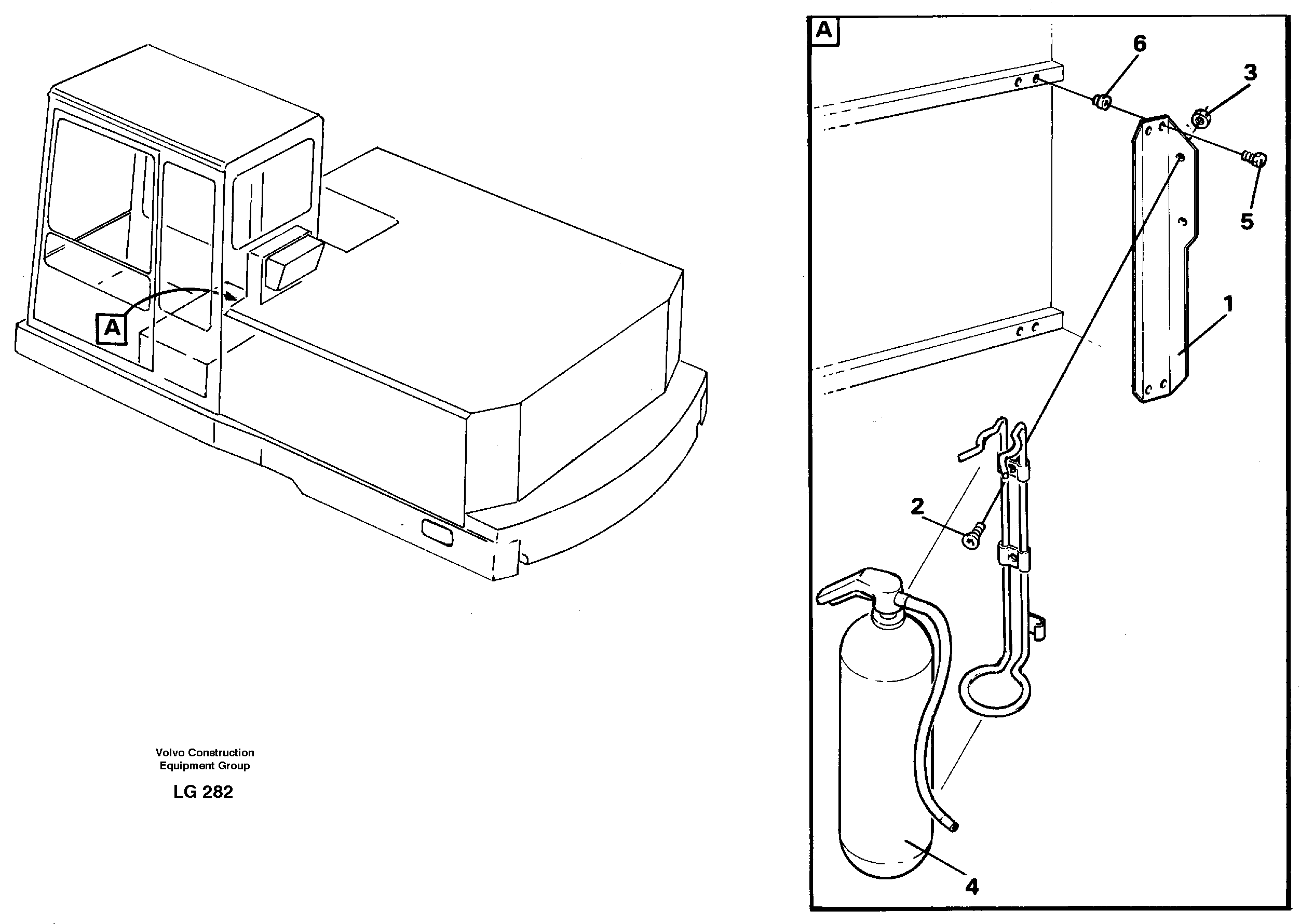 Fire extinguisher  14248860, 14248861 — volvo parts diagram