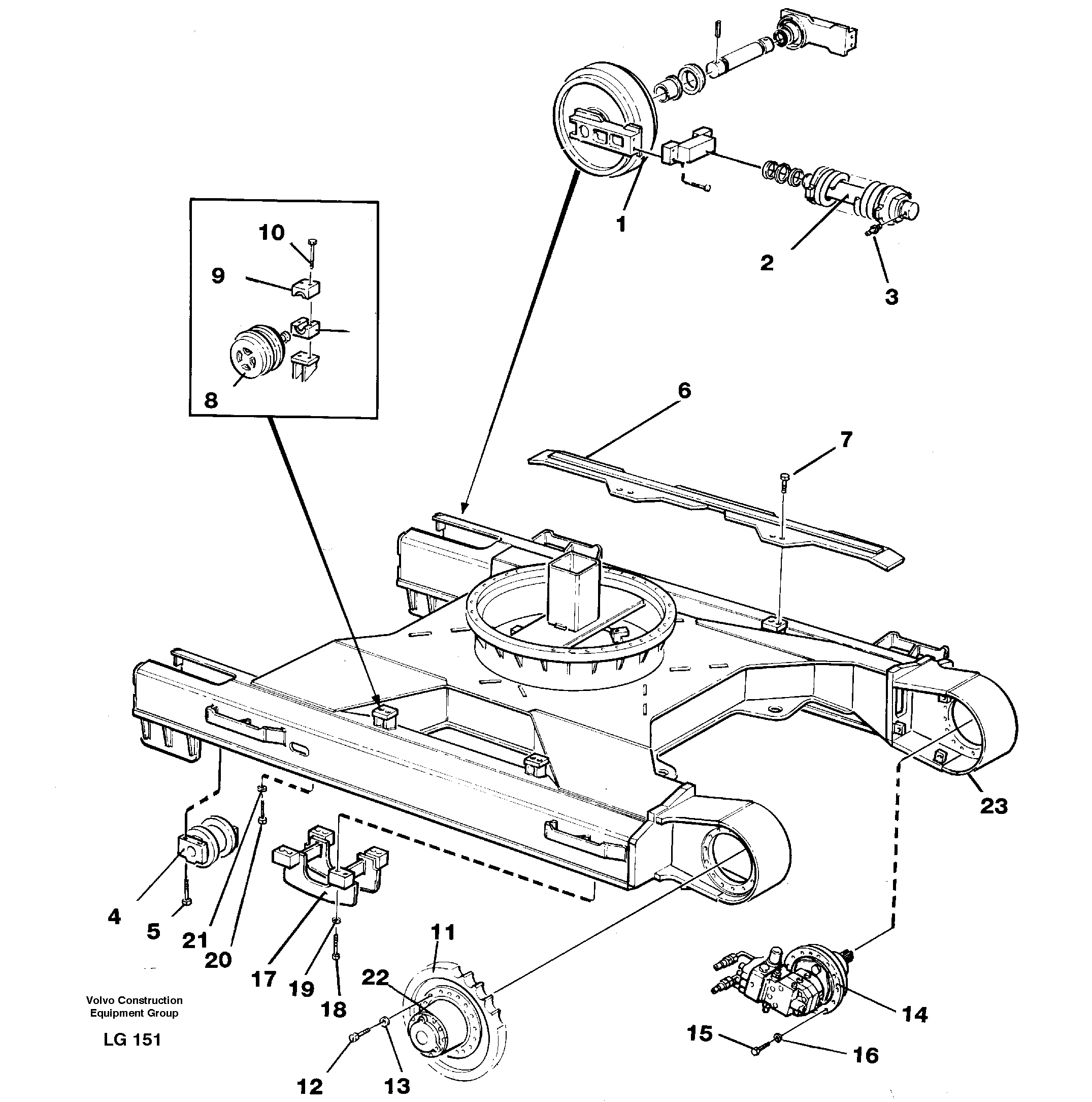 Crawler unit — volvo parts diagram