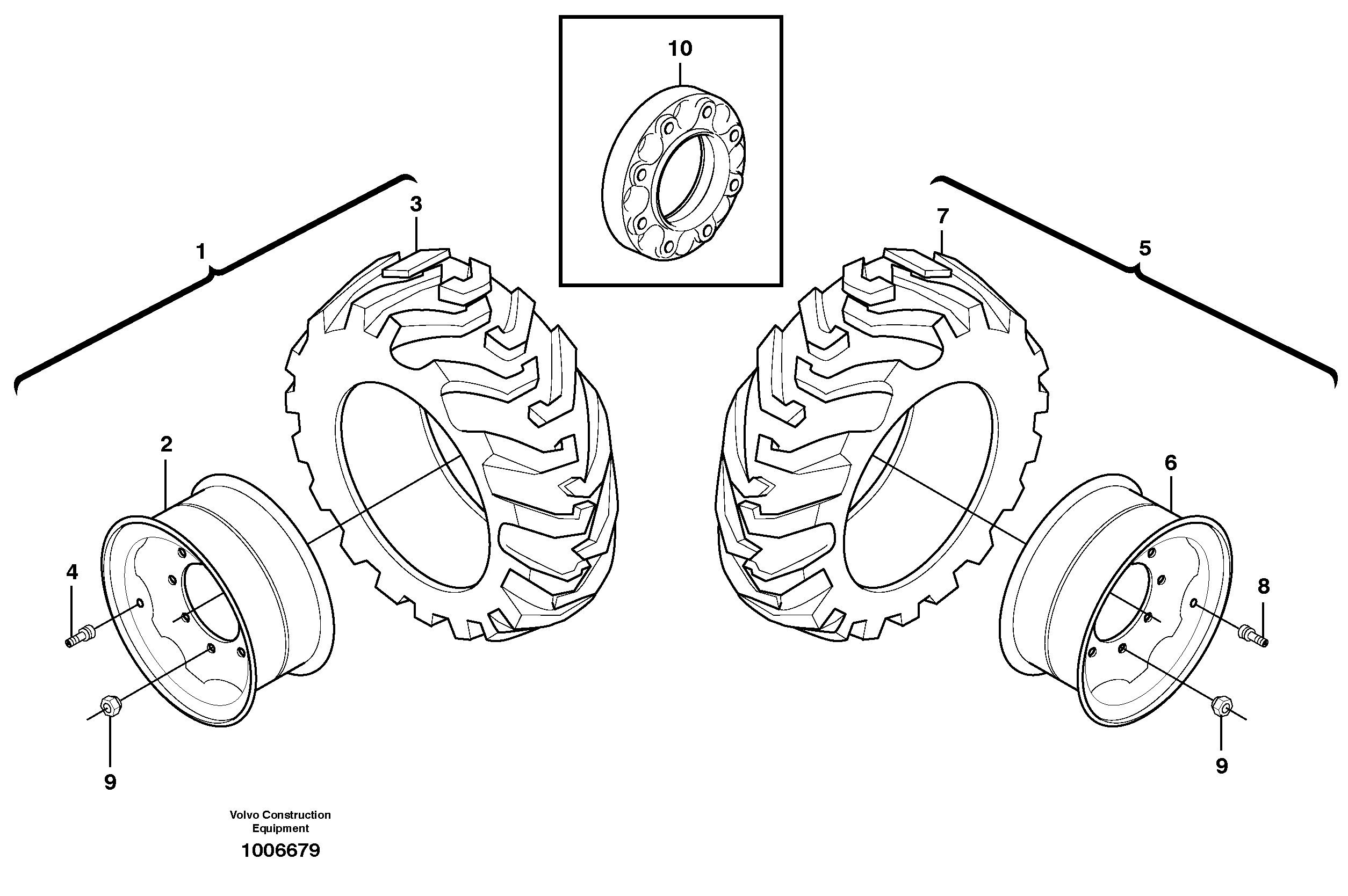 Wheel and tire — volvo parts diagram