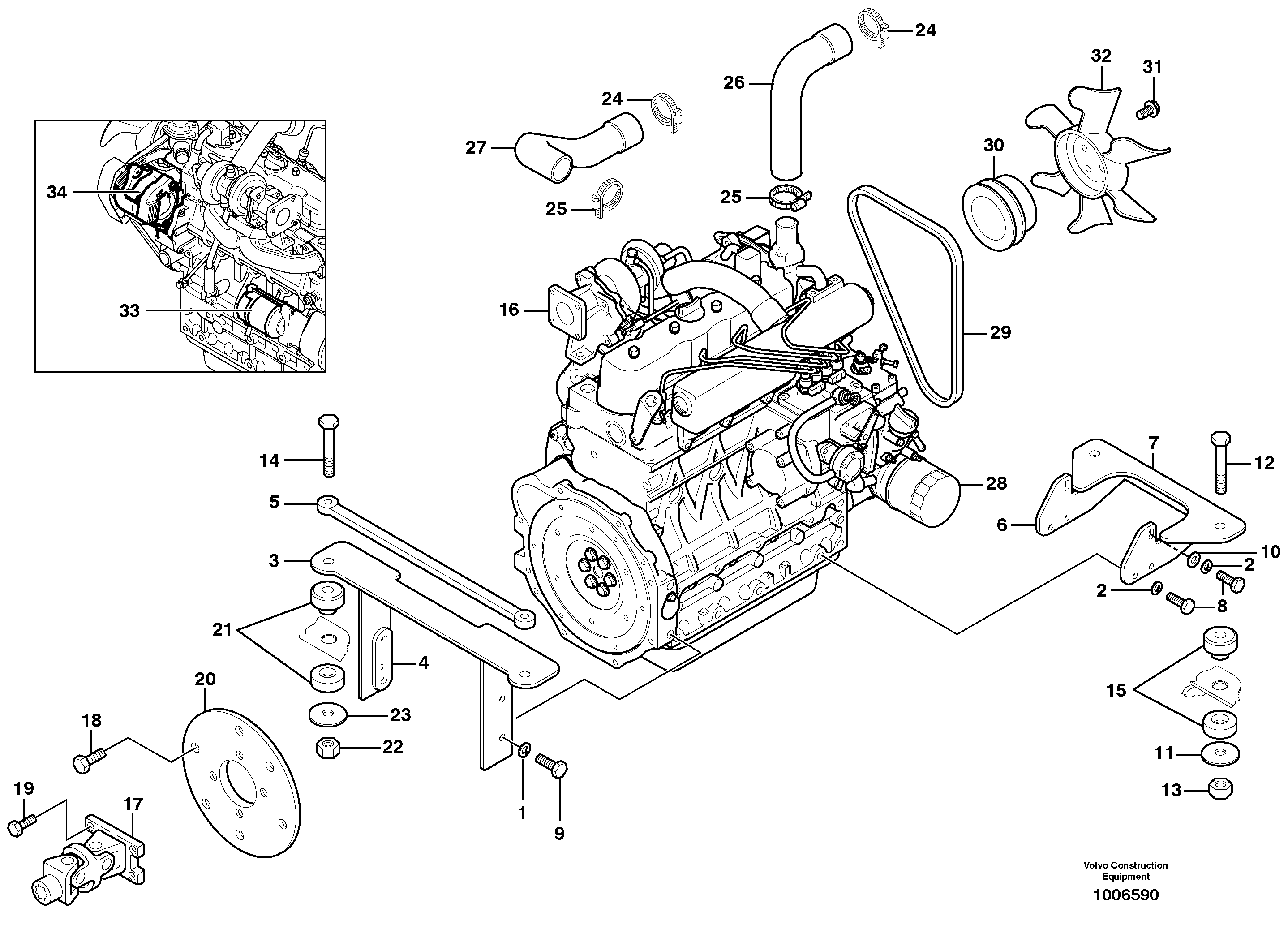 Engine mounting — volvo parts diagram