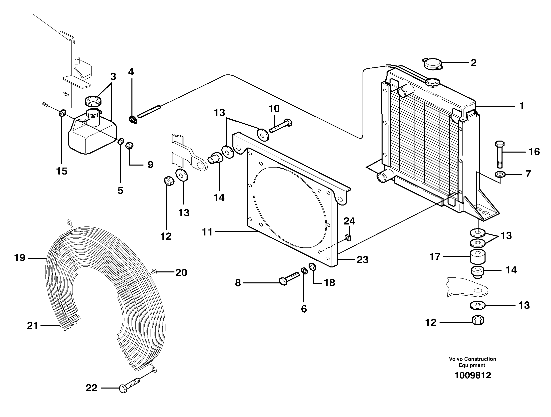 Radiator mounting  11840001 — volvo parts diagram