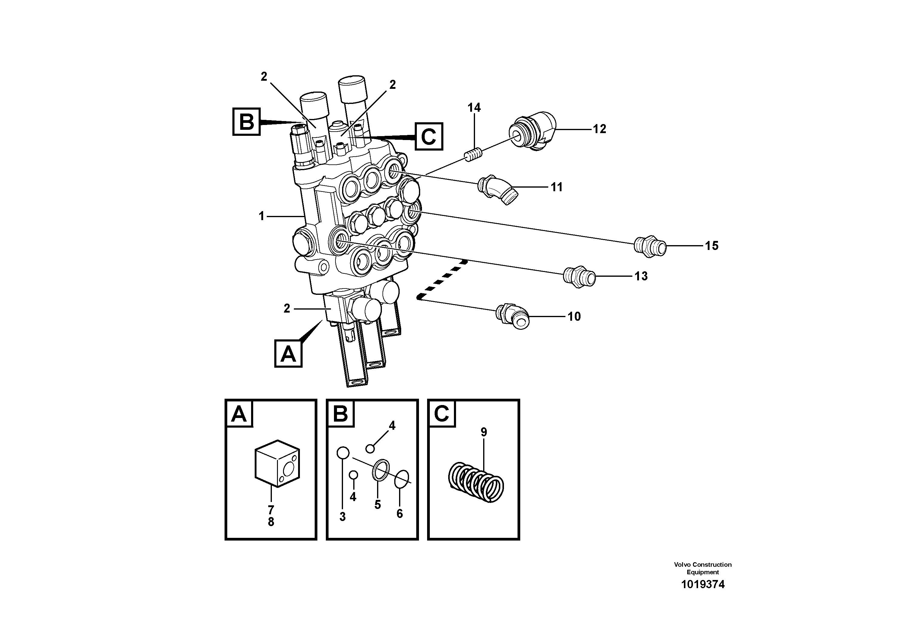 High flow valve  11840160,11840161,11840162,11840163 — volvo parts diagram