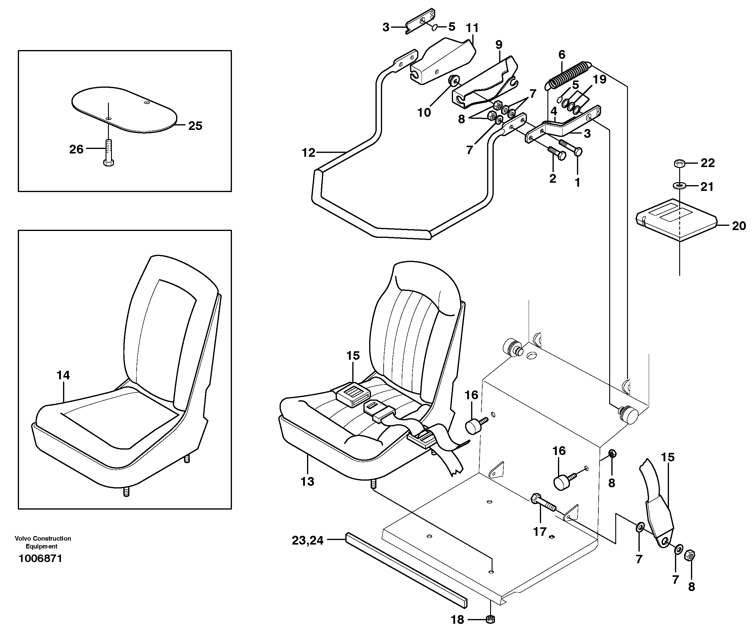 Operator's seat — volvo parts diagram