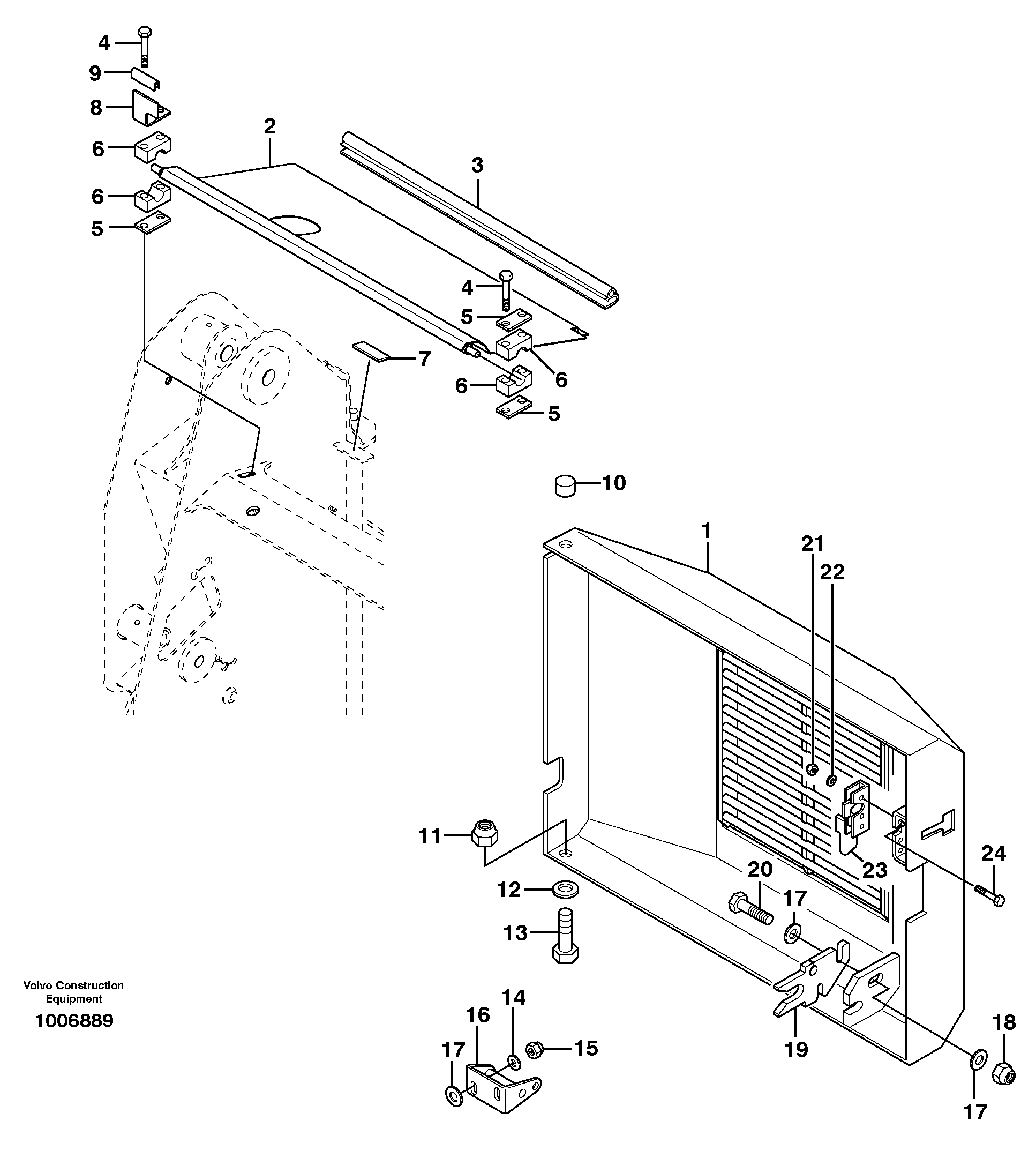 Rear door and engine cover — volvo parts diagram