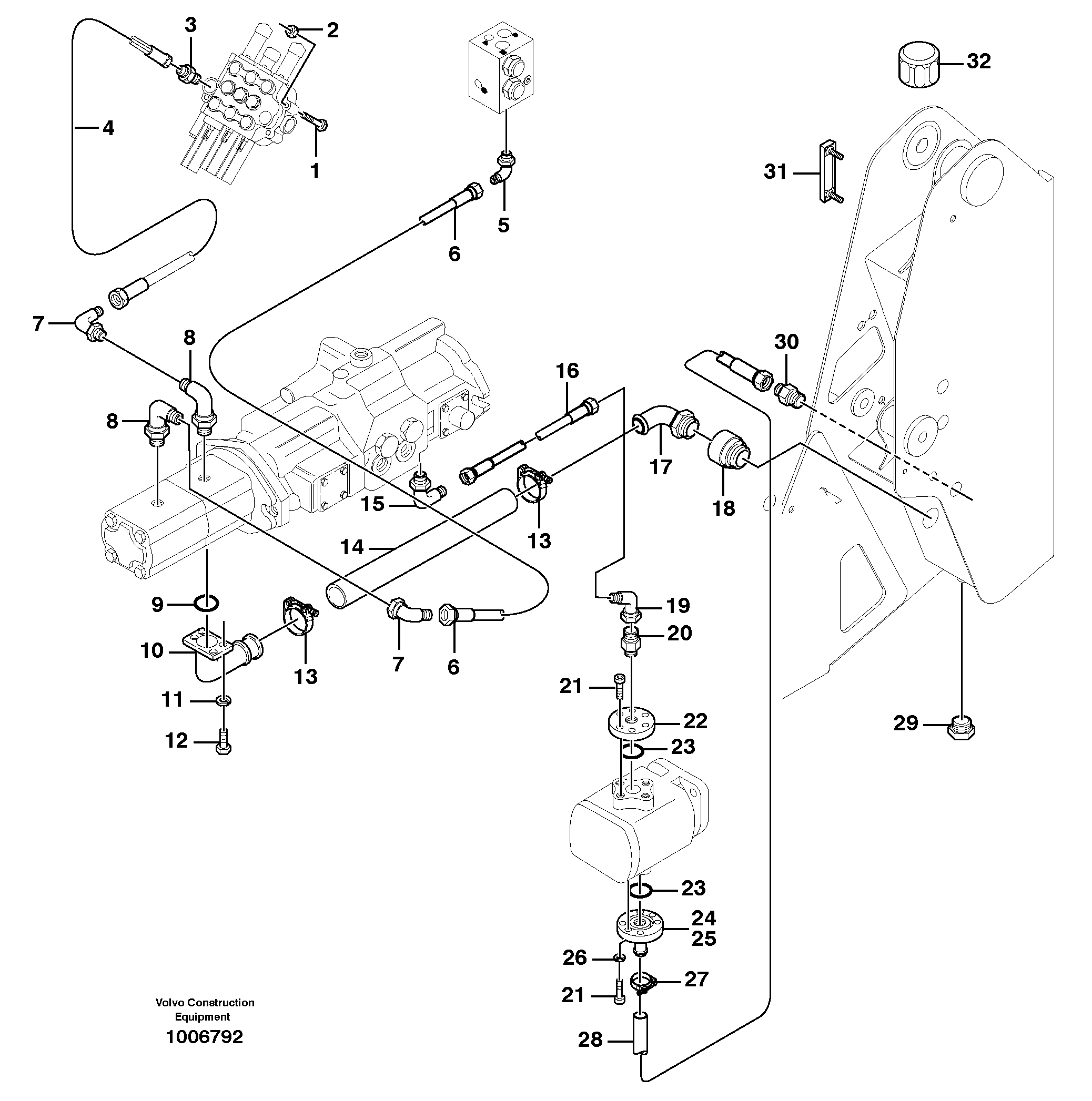 Supply hydraulic circuit  11840161,11840162 — volvo parts diagram
