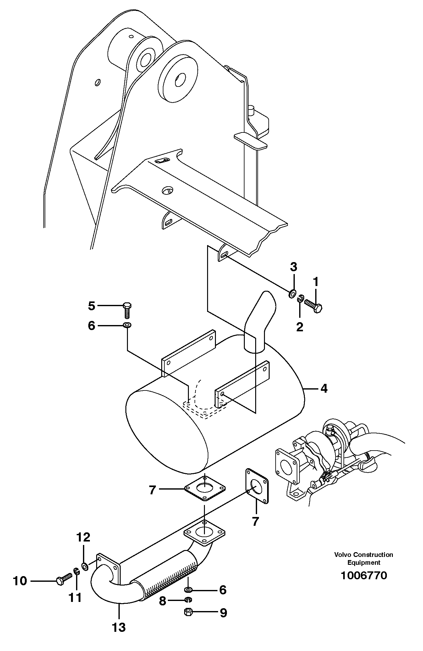 Exhaust system  11840103, 11840105 — volvo parts diagram