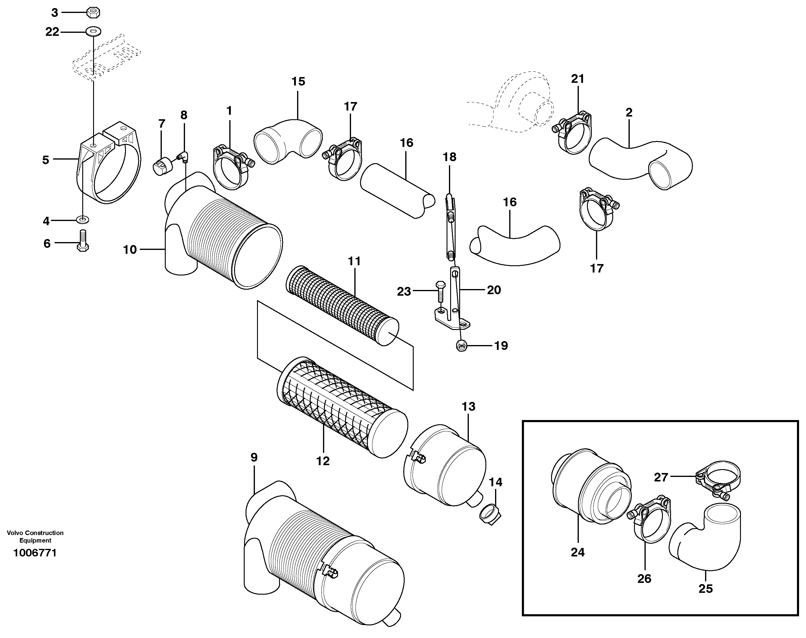 Air filter — volvo parts diagram