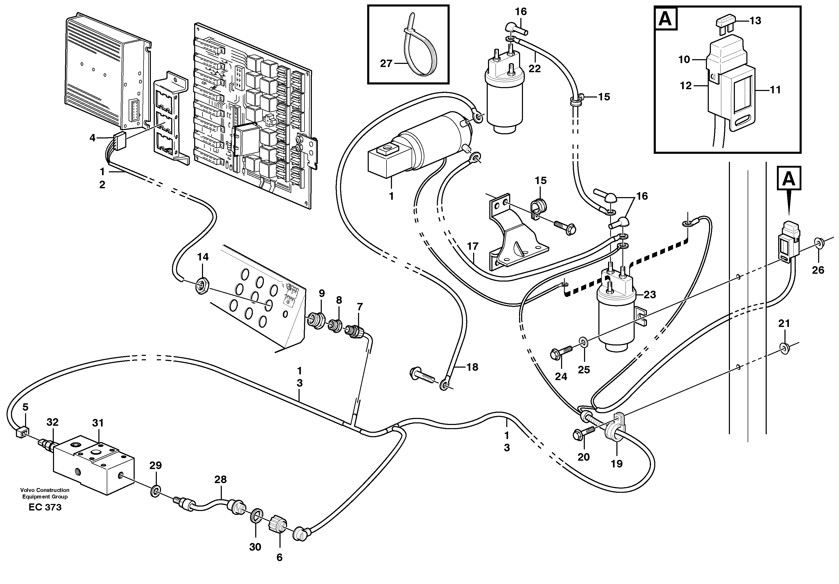 Cable harness, secondary steering system.  80083 — volvo parts diagram