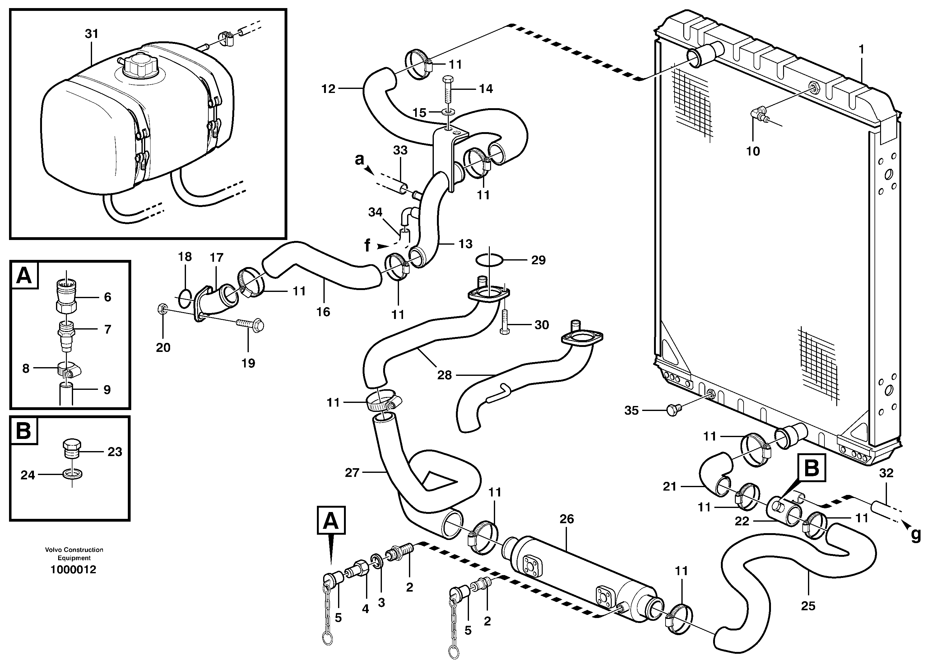 Cooling system — volvo parts diagram