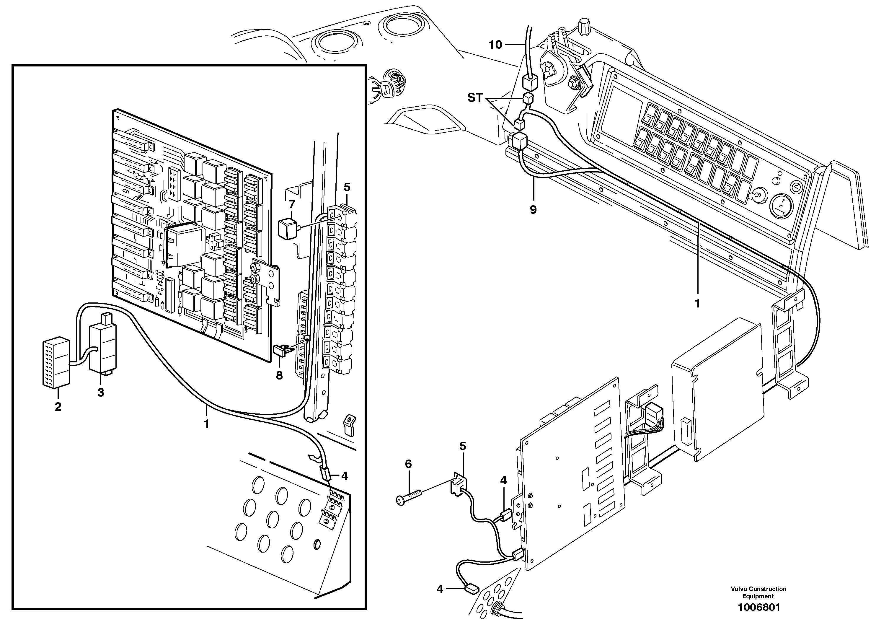 Cable harness Double Work light  82344 — volvo parts diagram