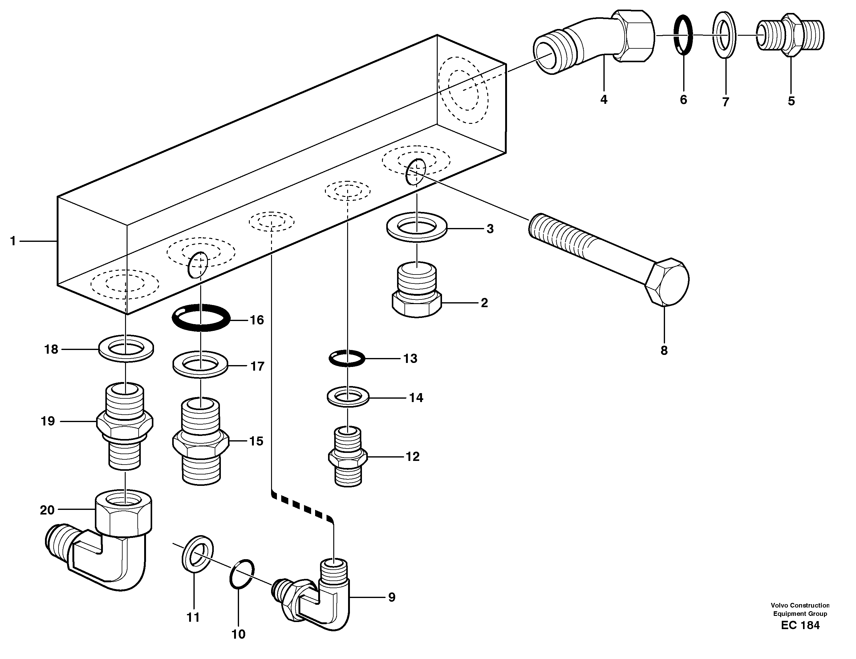Connecting block  80510, 93661 — volvo parts diagram