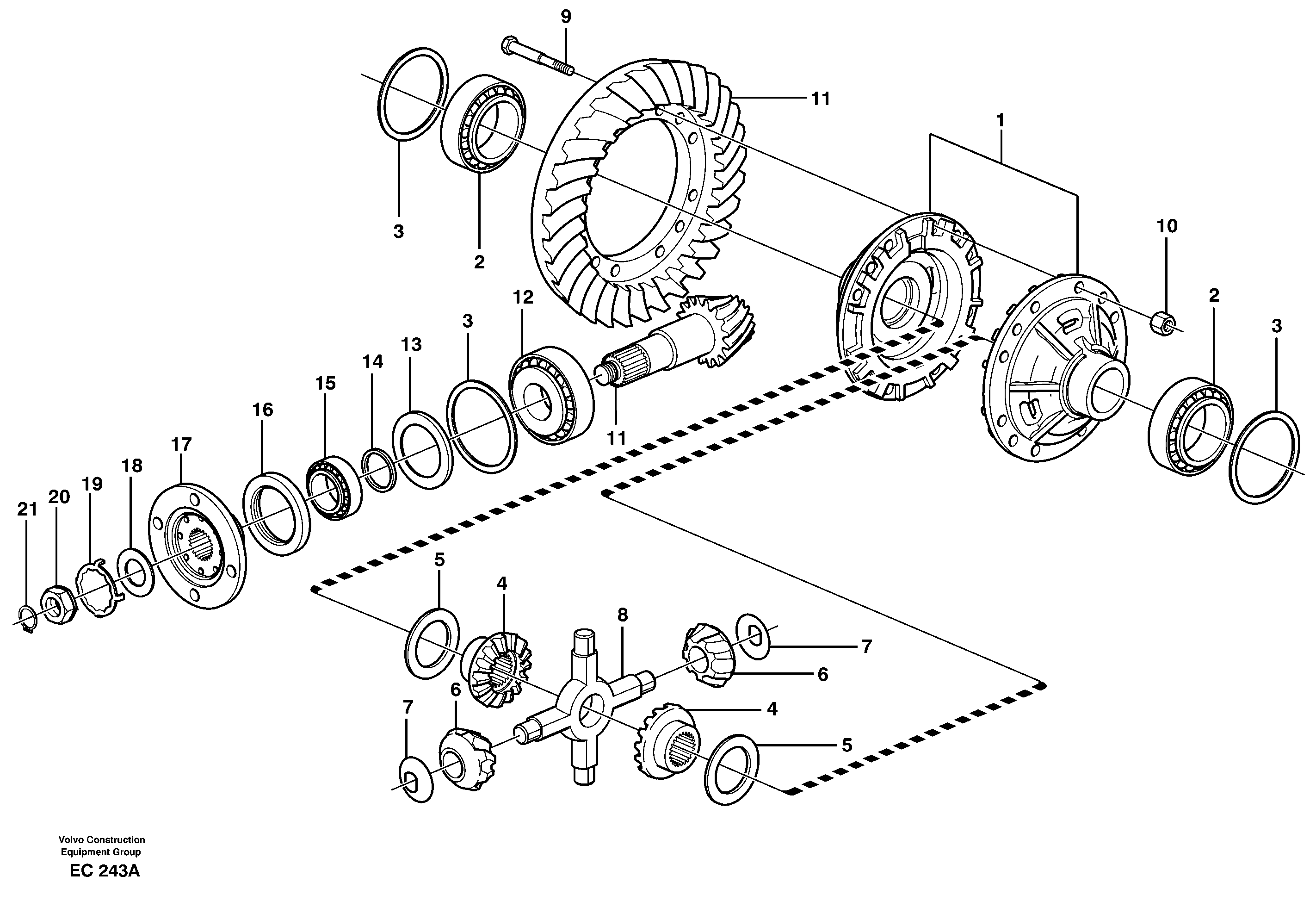 Final drive, rear  AWB 15, STD — volvo parts diagram