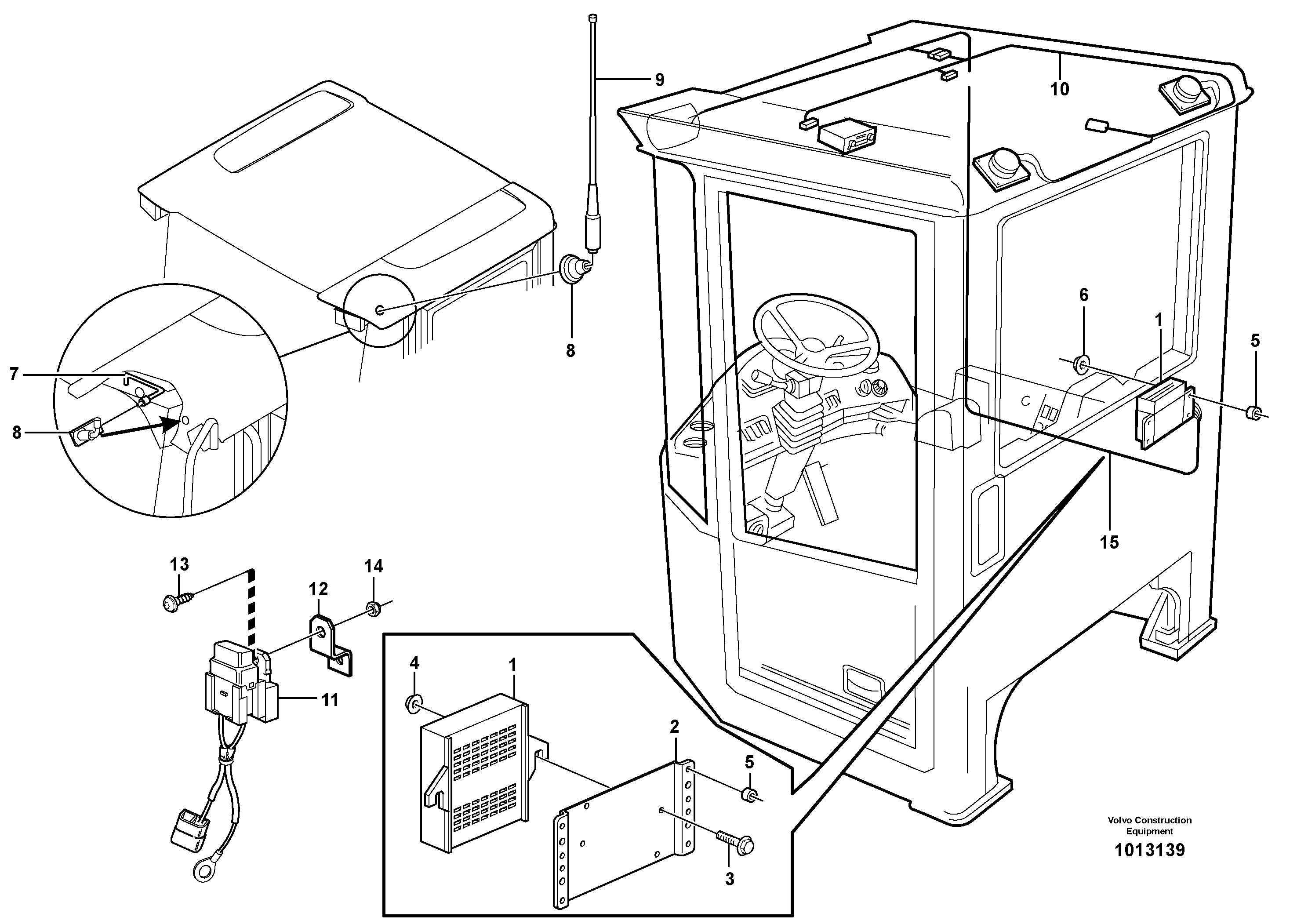 Voltage converter and cable harness for radio.  80518 — volvo parts diagram