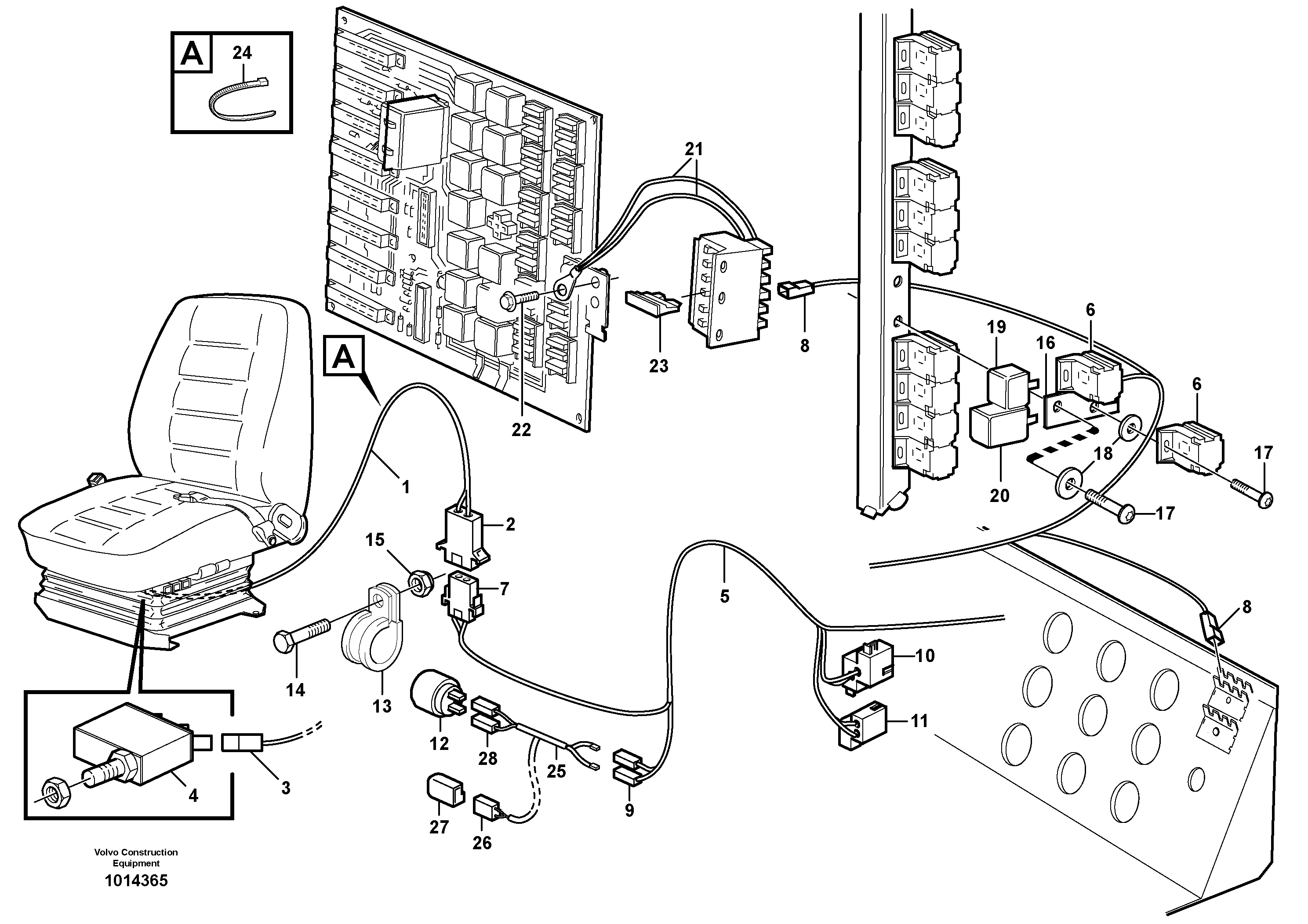Electrical system, parking brake alarm  80348 — volvo parts diagram