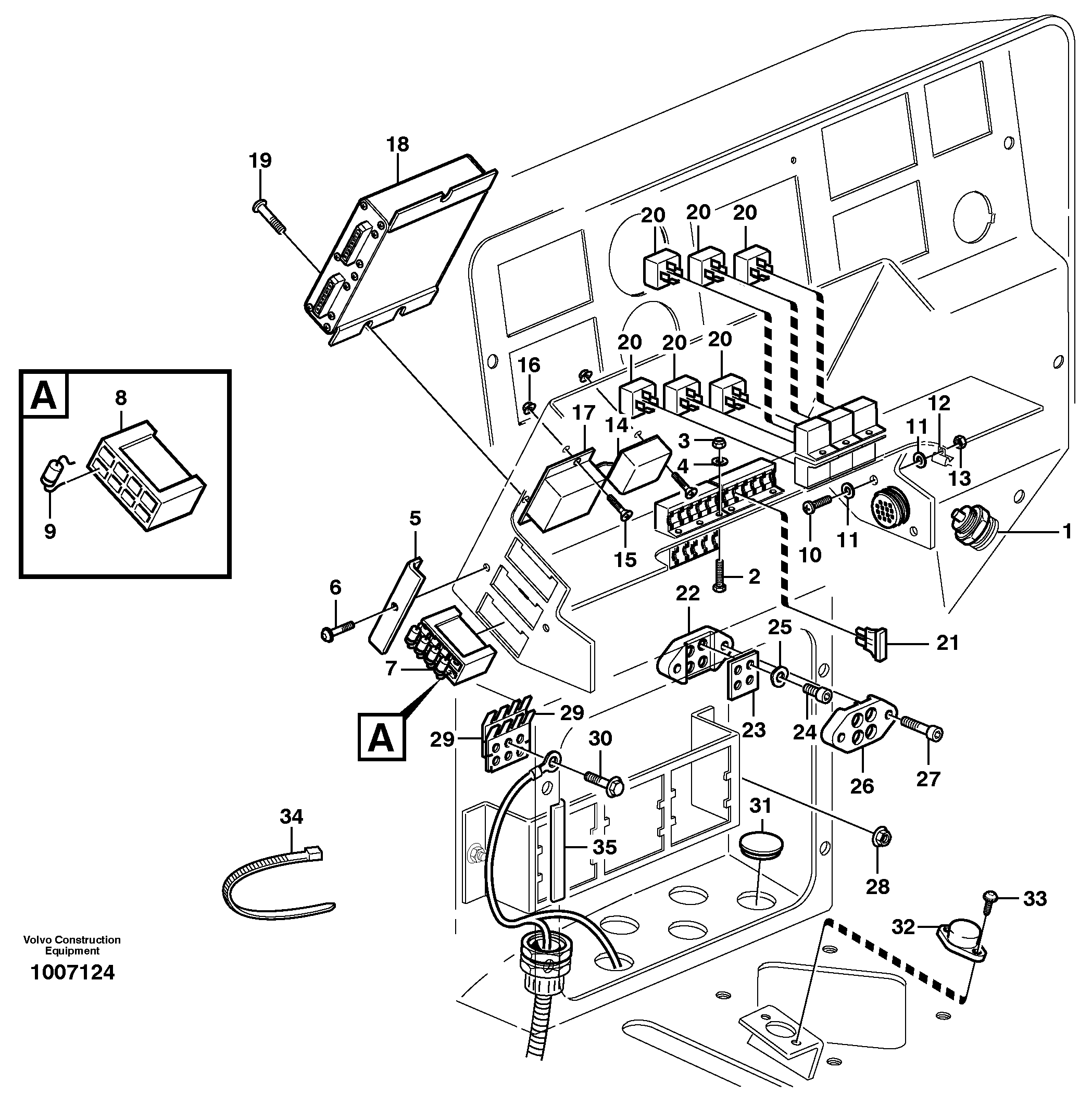 Electrical distribut.unit and control unit  33159 — volvo parts diagram