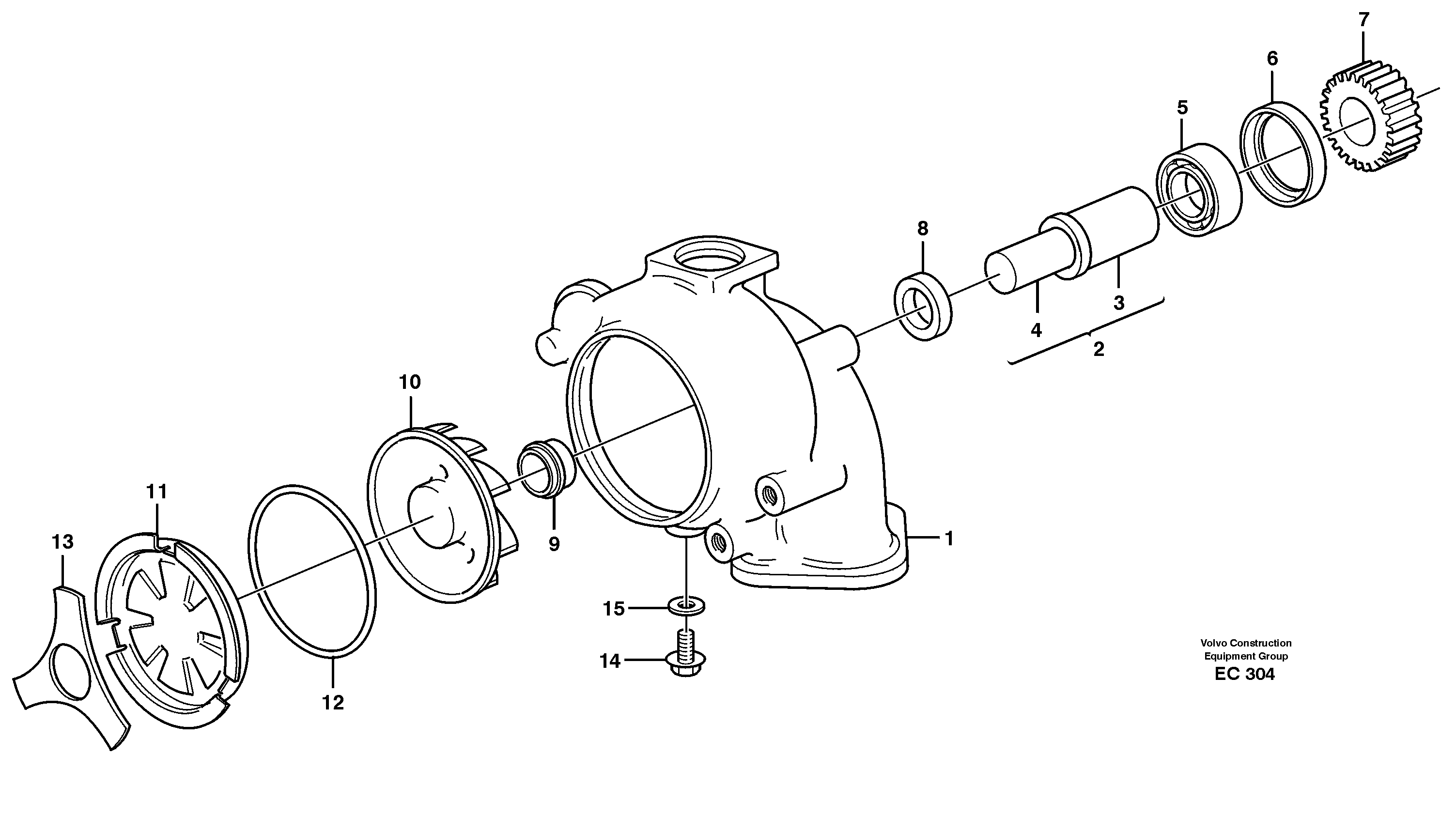 Water pump — volvo parts diagram