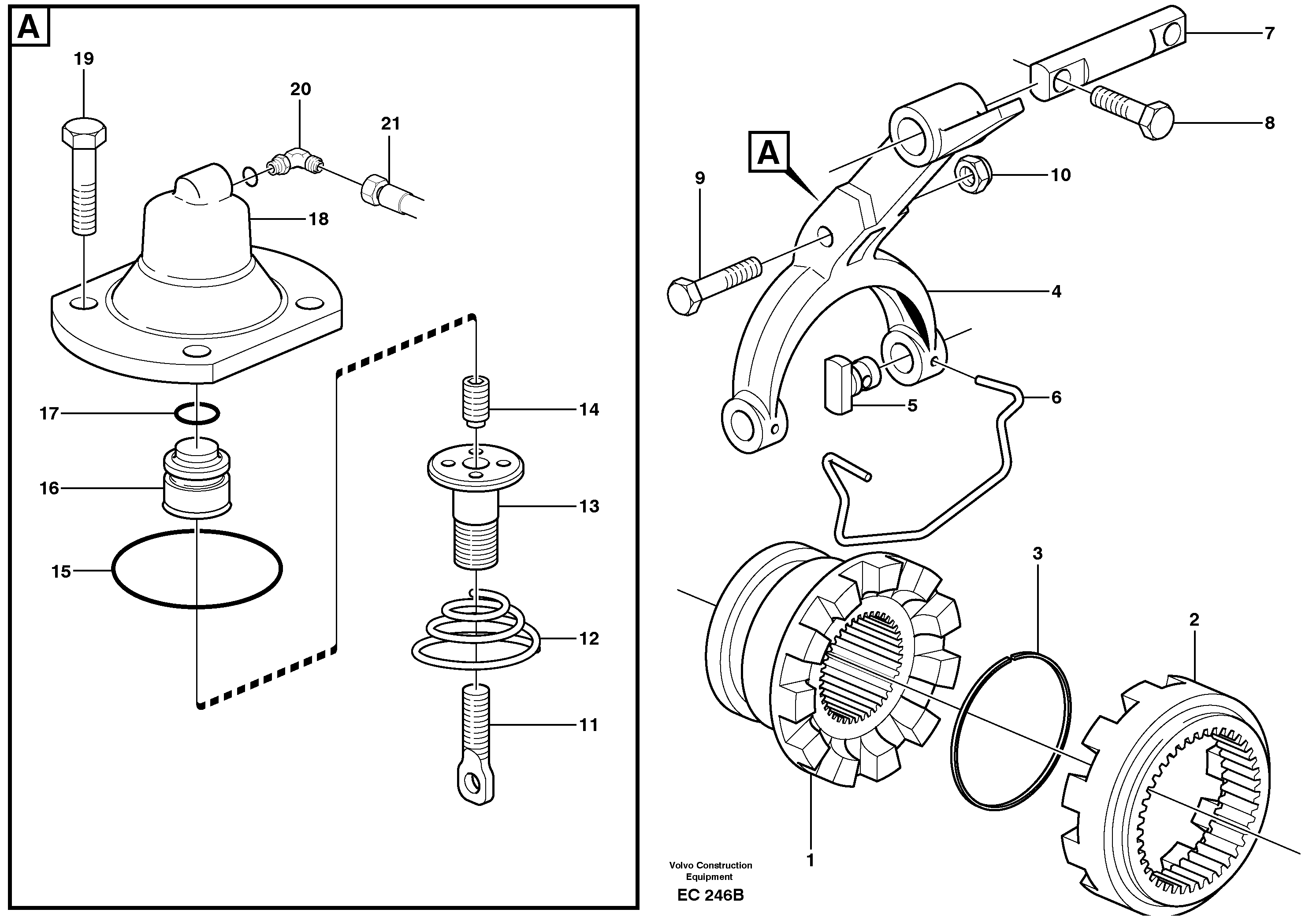 Differential lock  80087, 80088 — volvo parts diagram