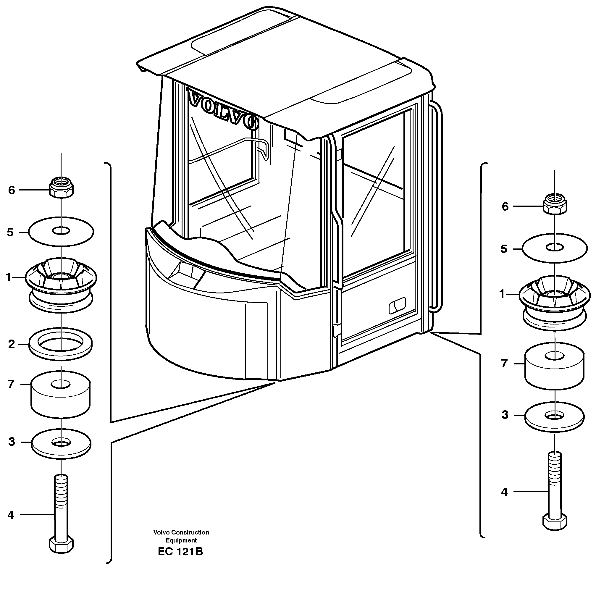 Cab mounting block  STD — volvo parts diagram