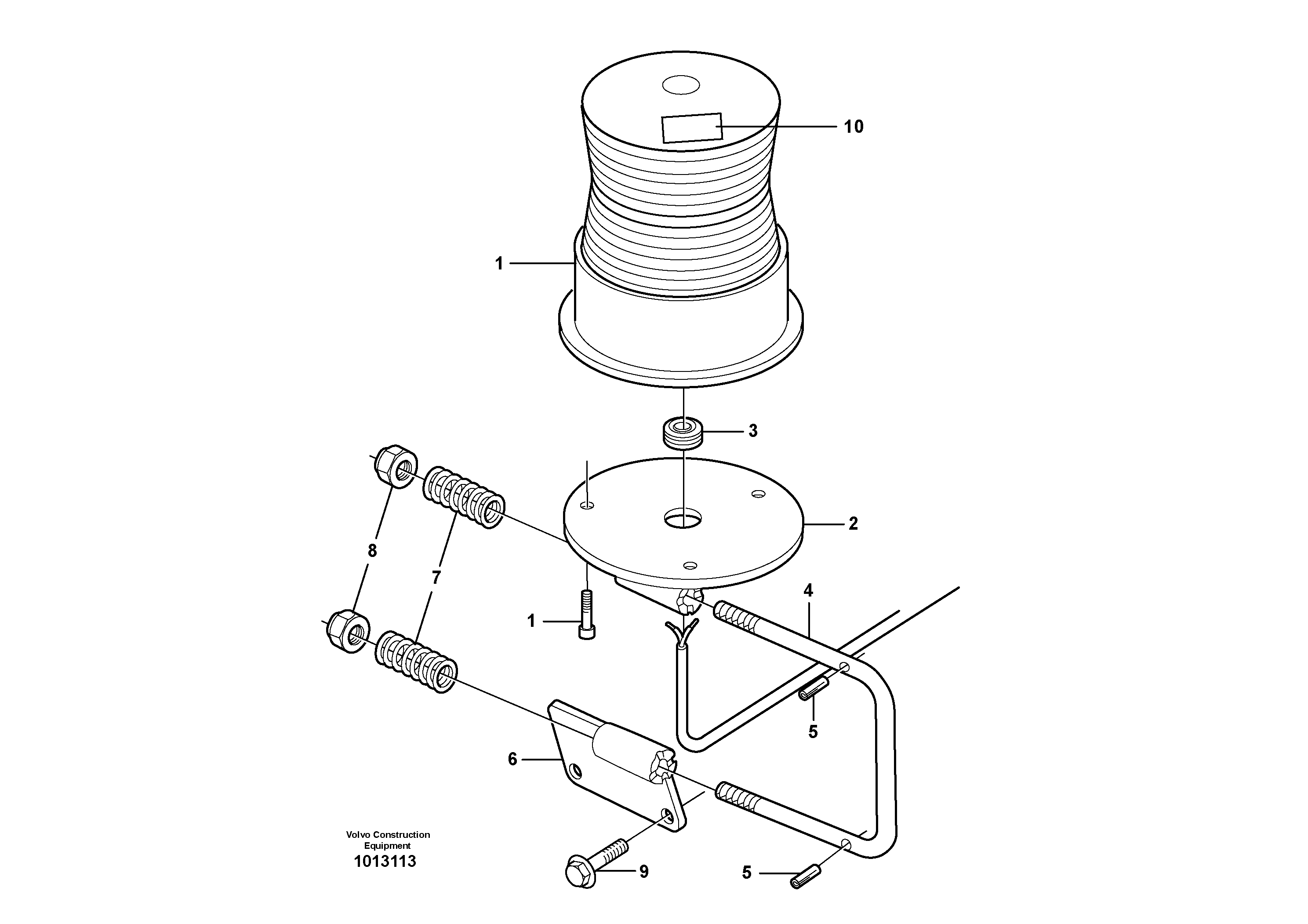 Revolving warning light.  82199 — volvo parts diagram