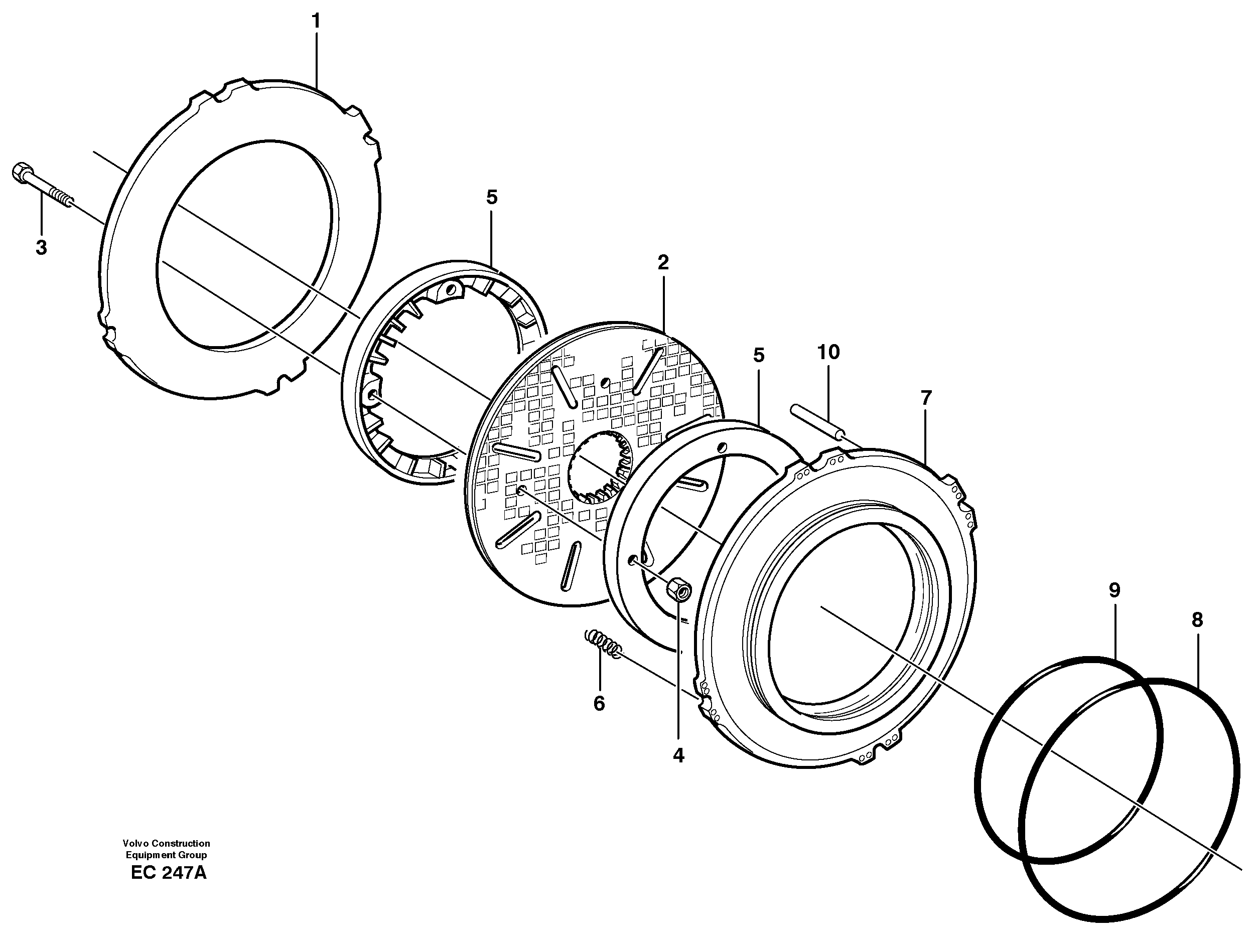Multi-disc brake, front — volvo parts diagram