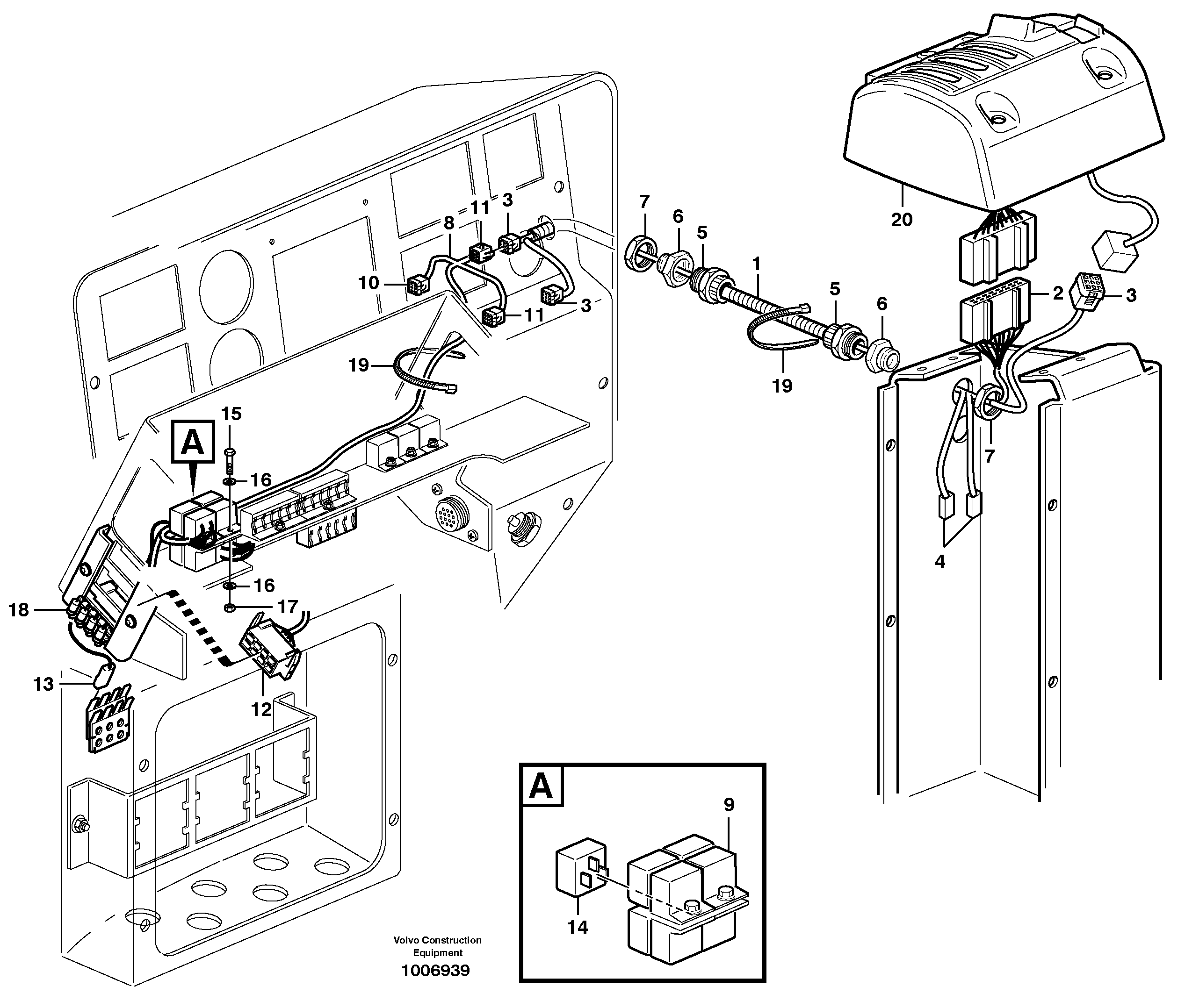 Forward / reverse switch at hydraulic controls  33159 — volvo parts diagram