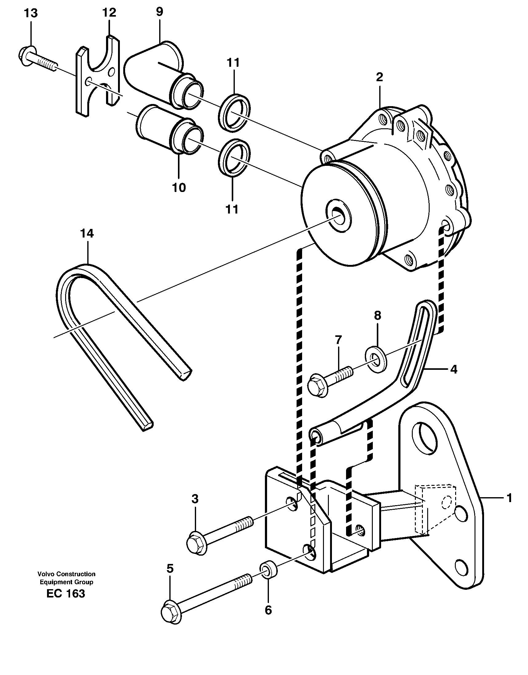 Water pump with fitting parts — volvo parts diagram