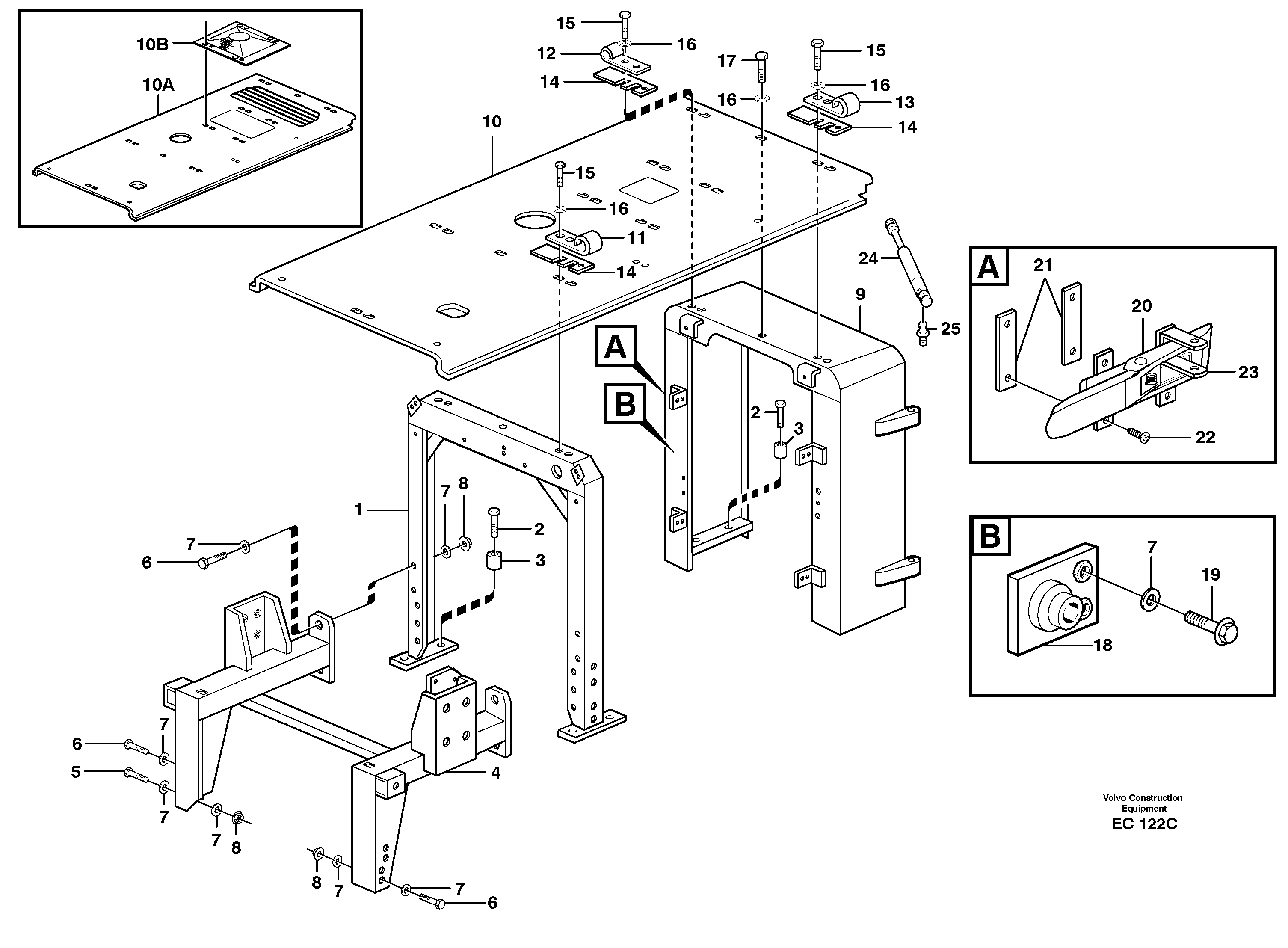 Engine hood — volvo parts diagram