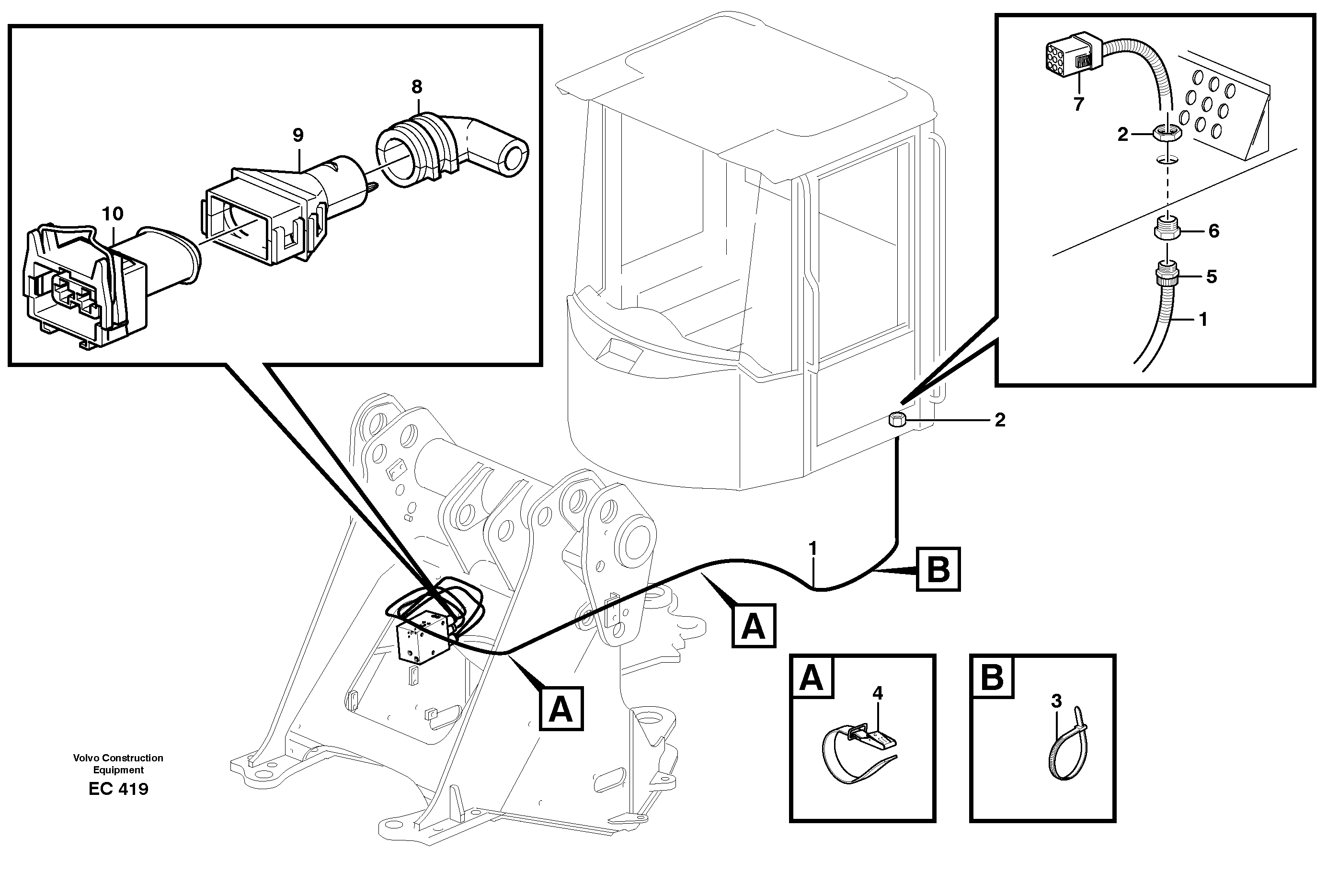 Cable harness for 5th and6th function  80094 — volvo parts diagram