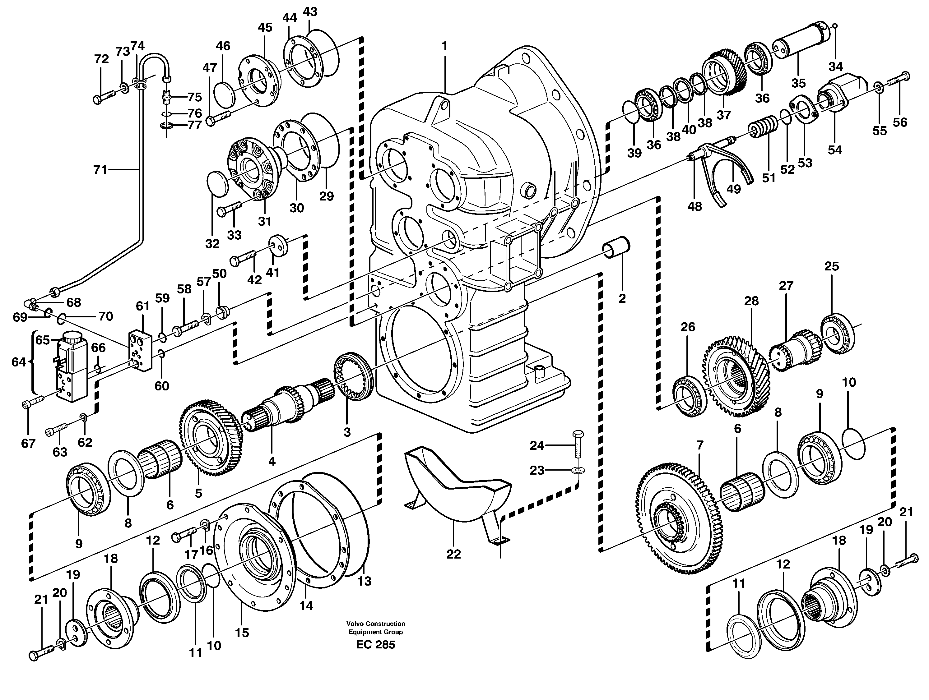 Clutch housing, 8-speed.  22514, 80021 — volvo parts diagram
