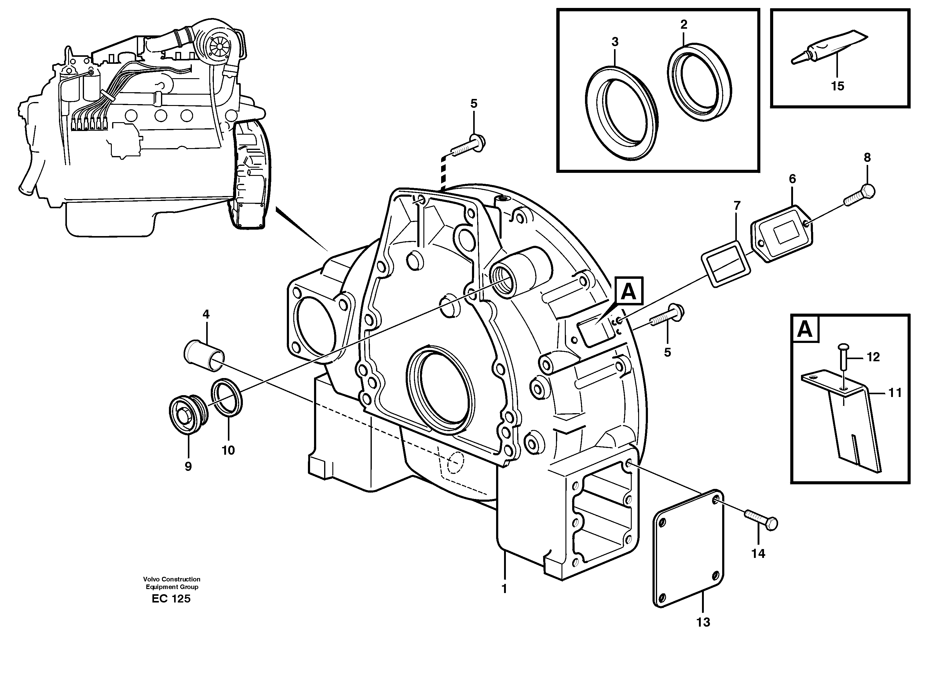 Flywheel housing — volvo parts diagram
