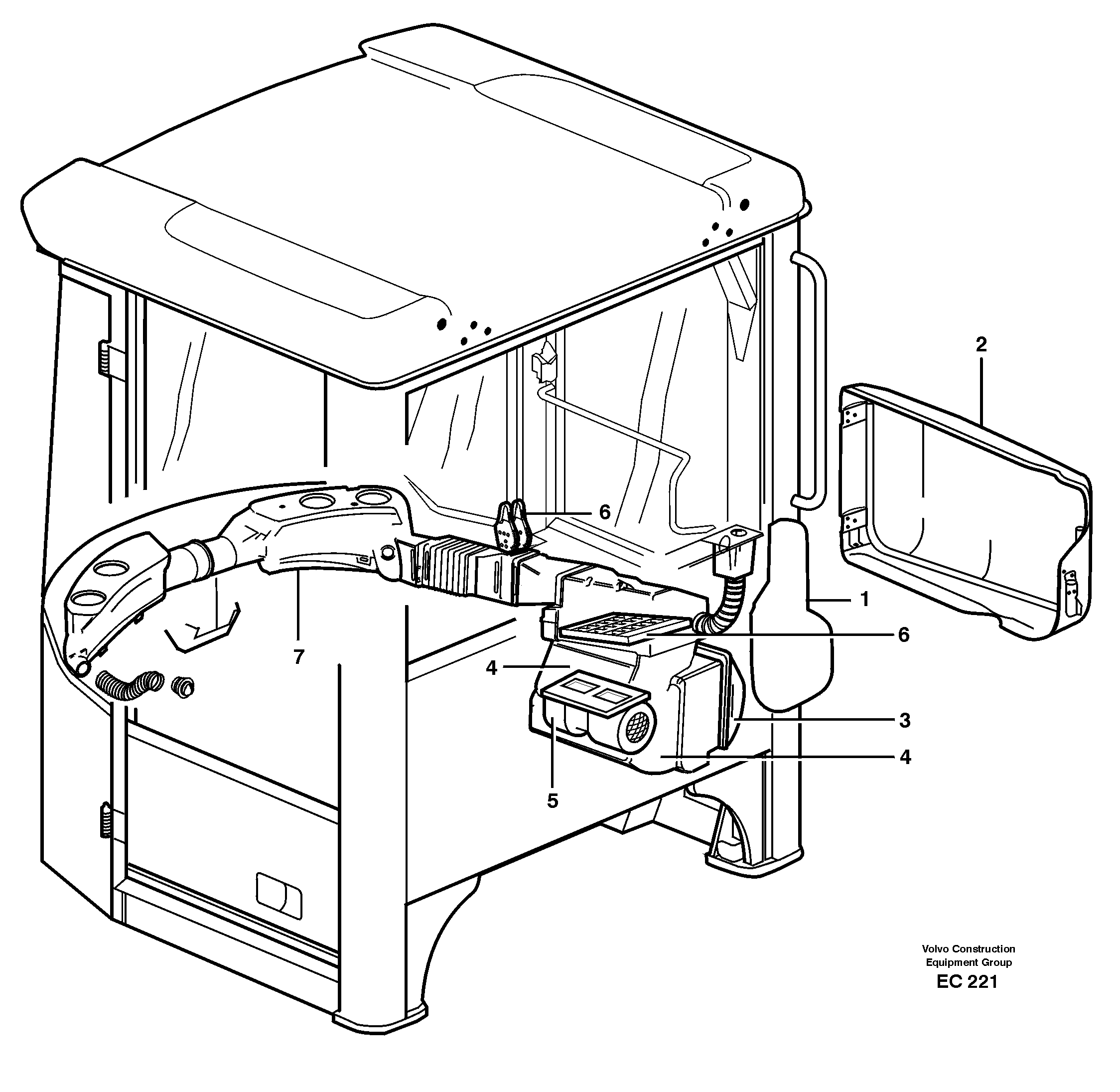 Air distribution — volvo parts diagram