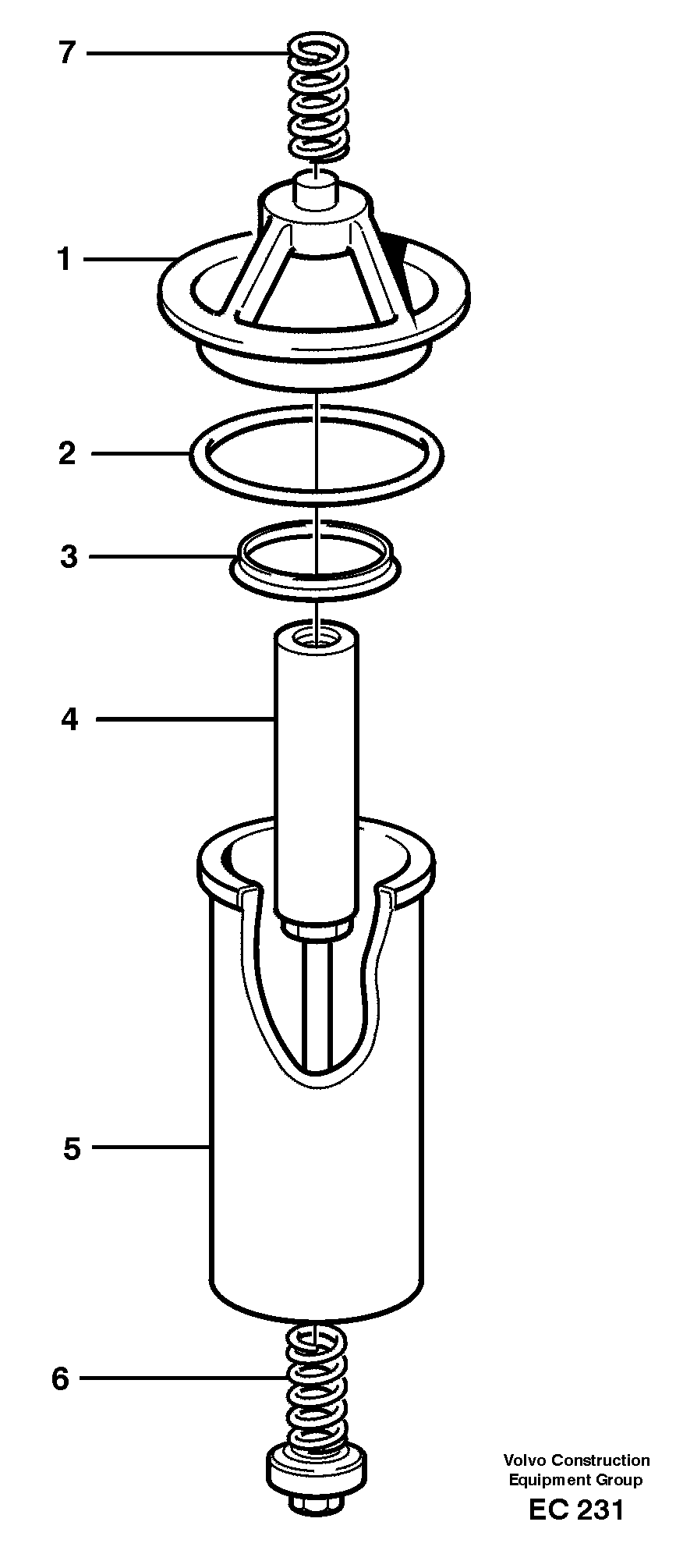 Hydraulic fluid filter — volvo parts diagram