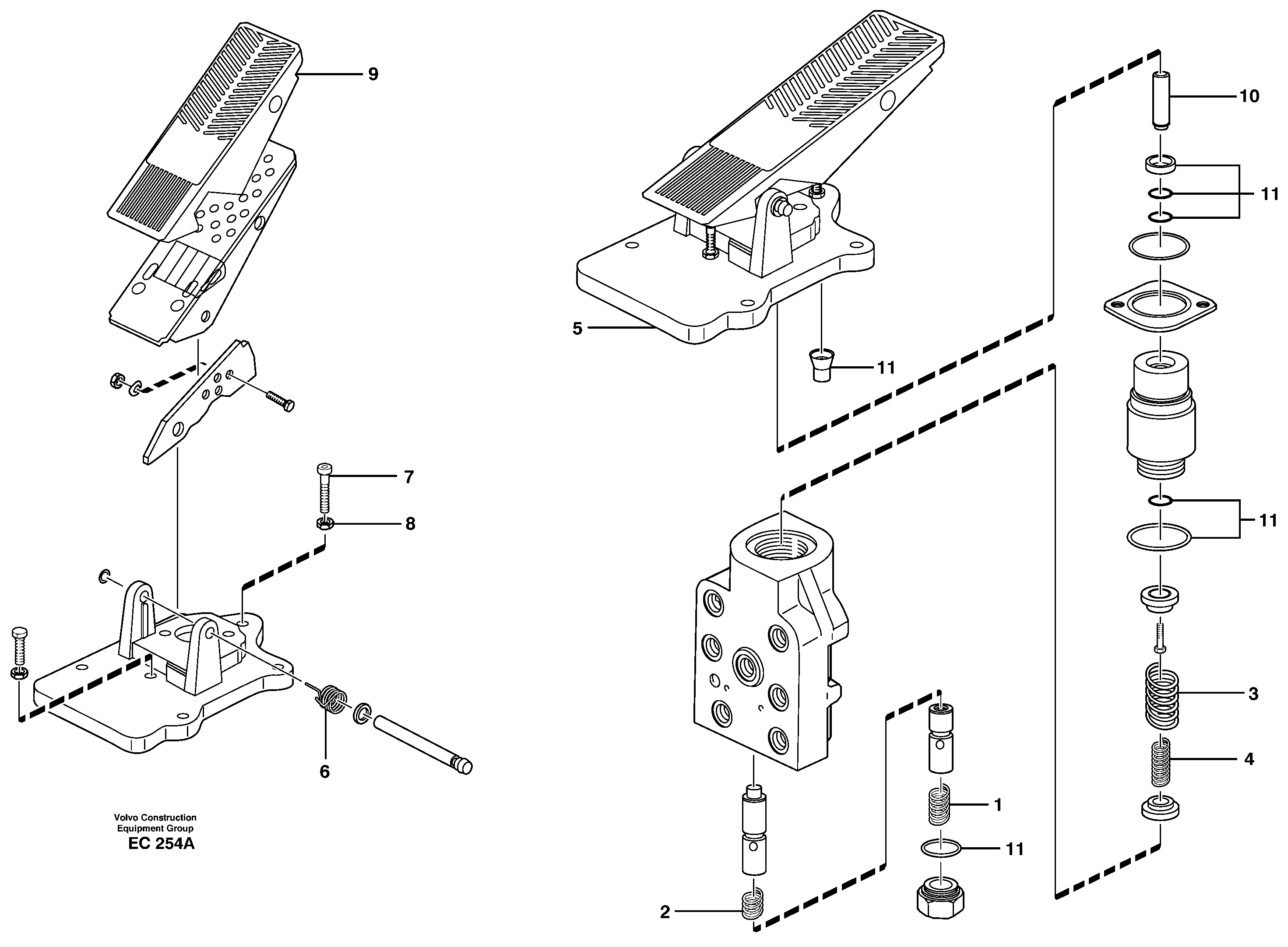 Footbrake valve — volvo parts diagram