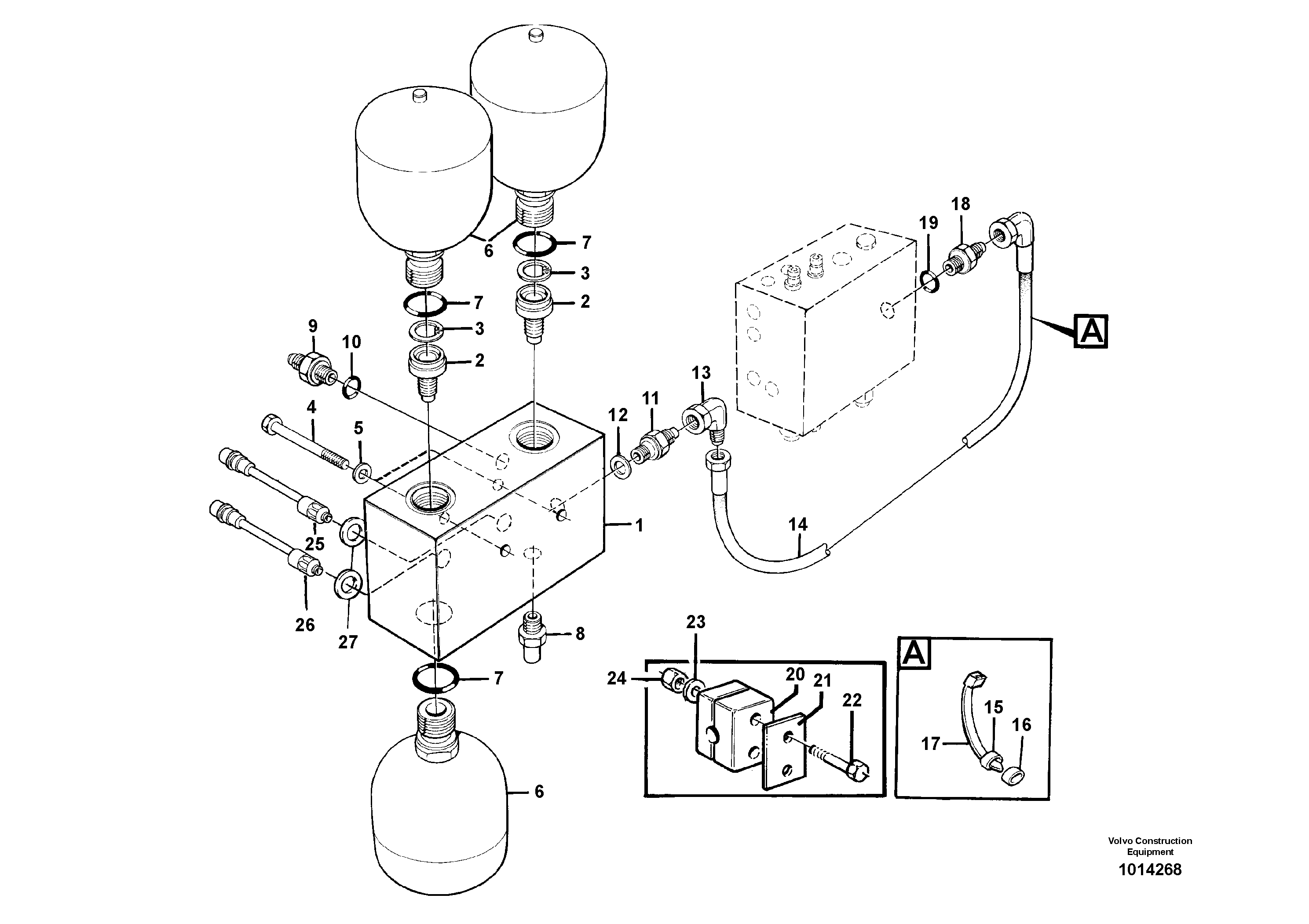 Valve and accumulators — volvo parts diagram