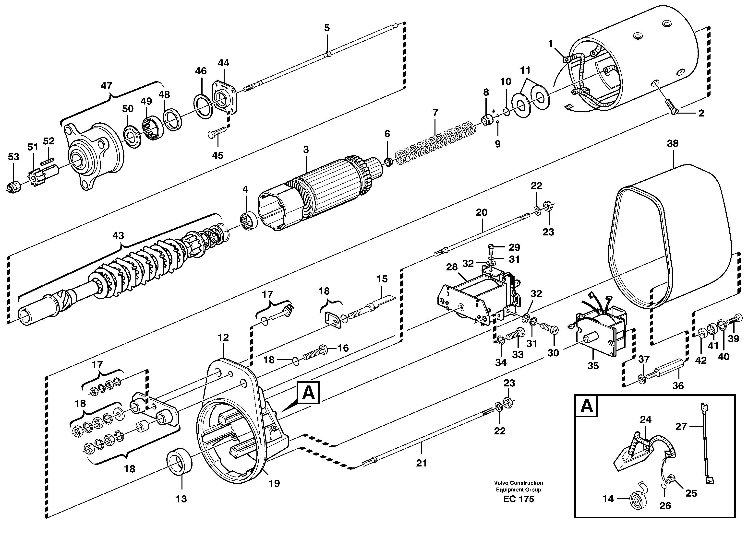 Starter motor — volvo parts diagram