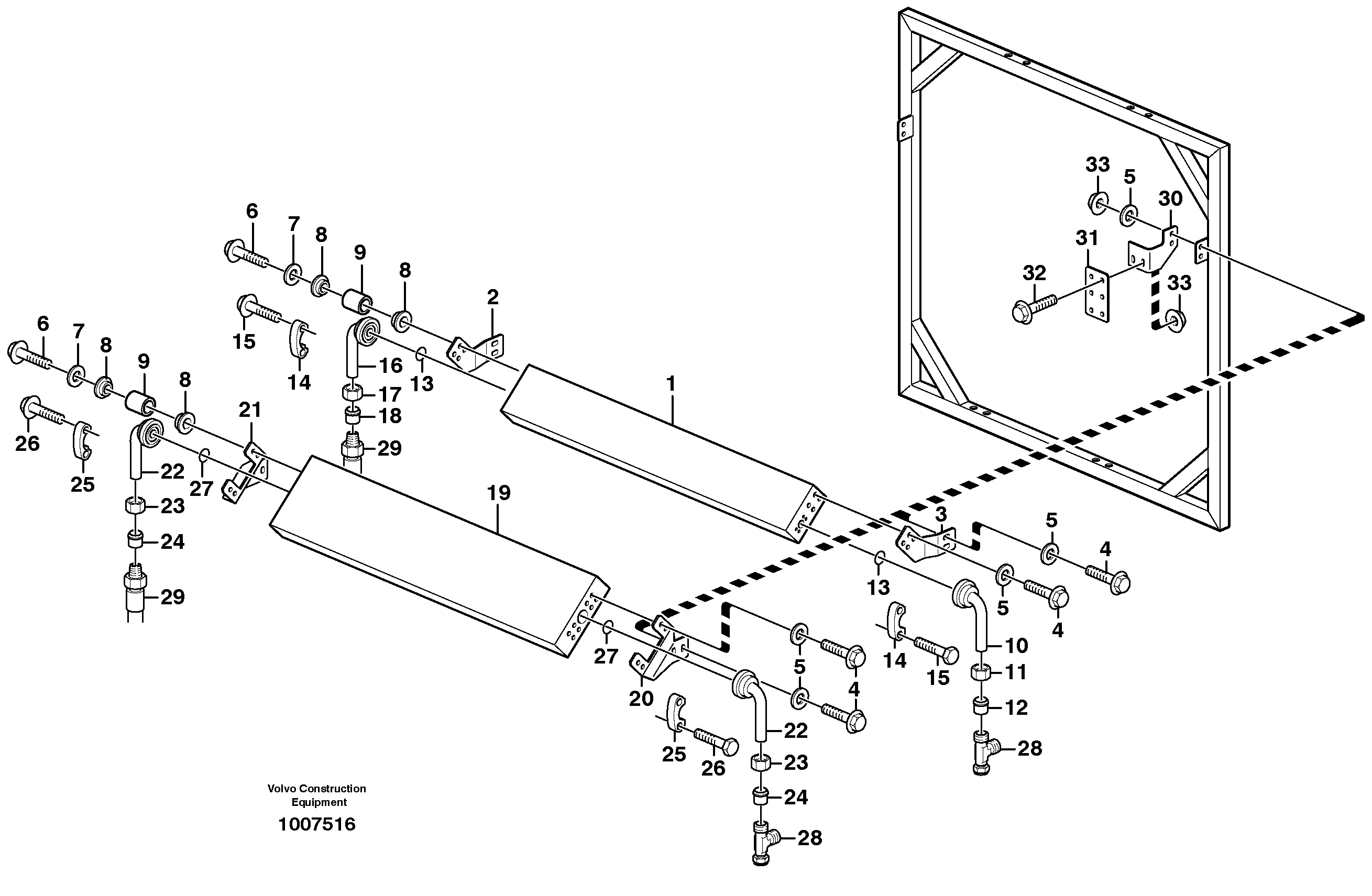 Hydraulic oil cooler — volvo parts diagram
