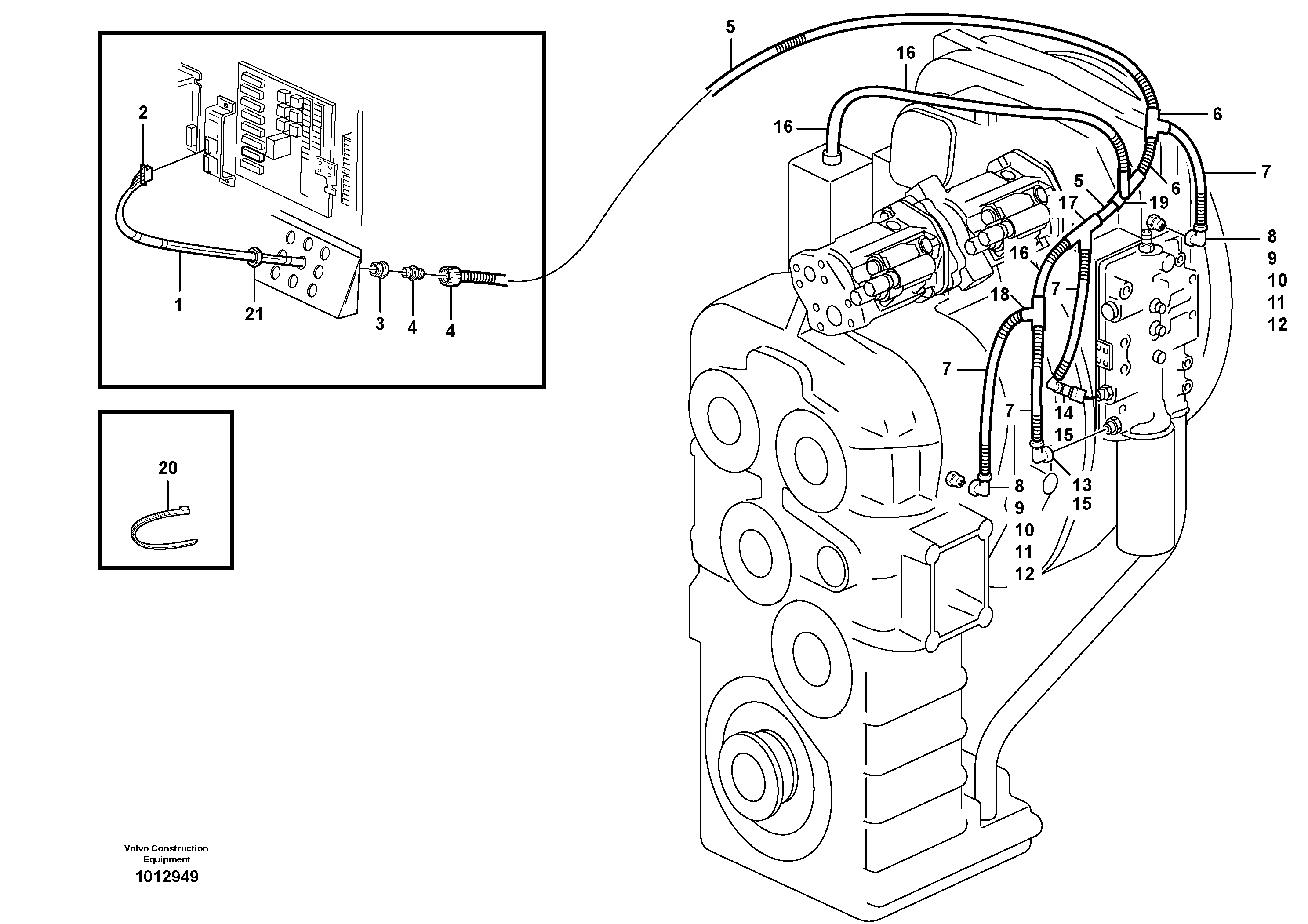 Cable harness, transmission.  33160 — volvo parts diagram