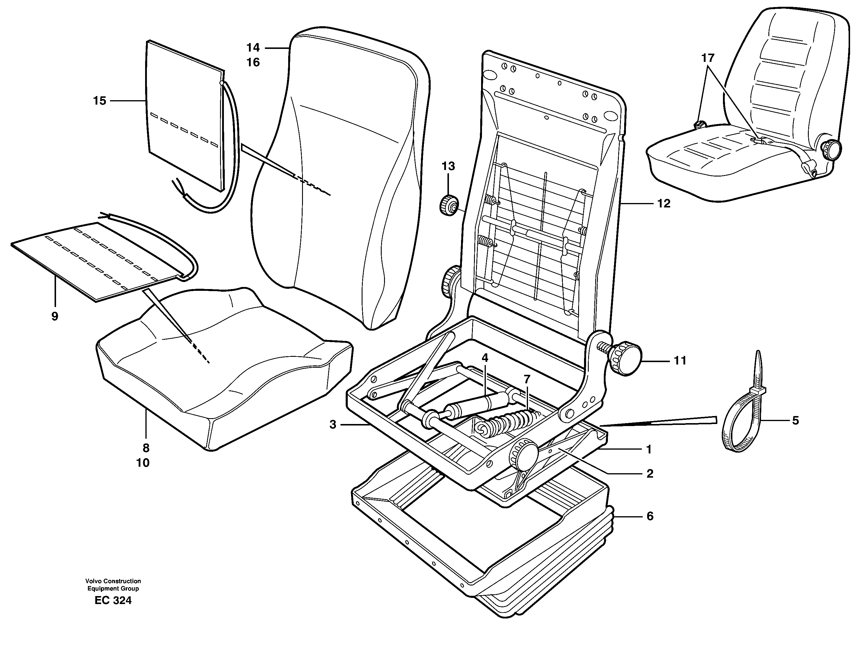 Driver's seat.  94909, — volvo parts diagram