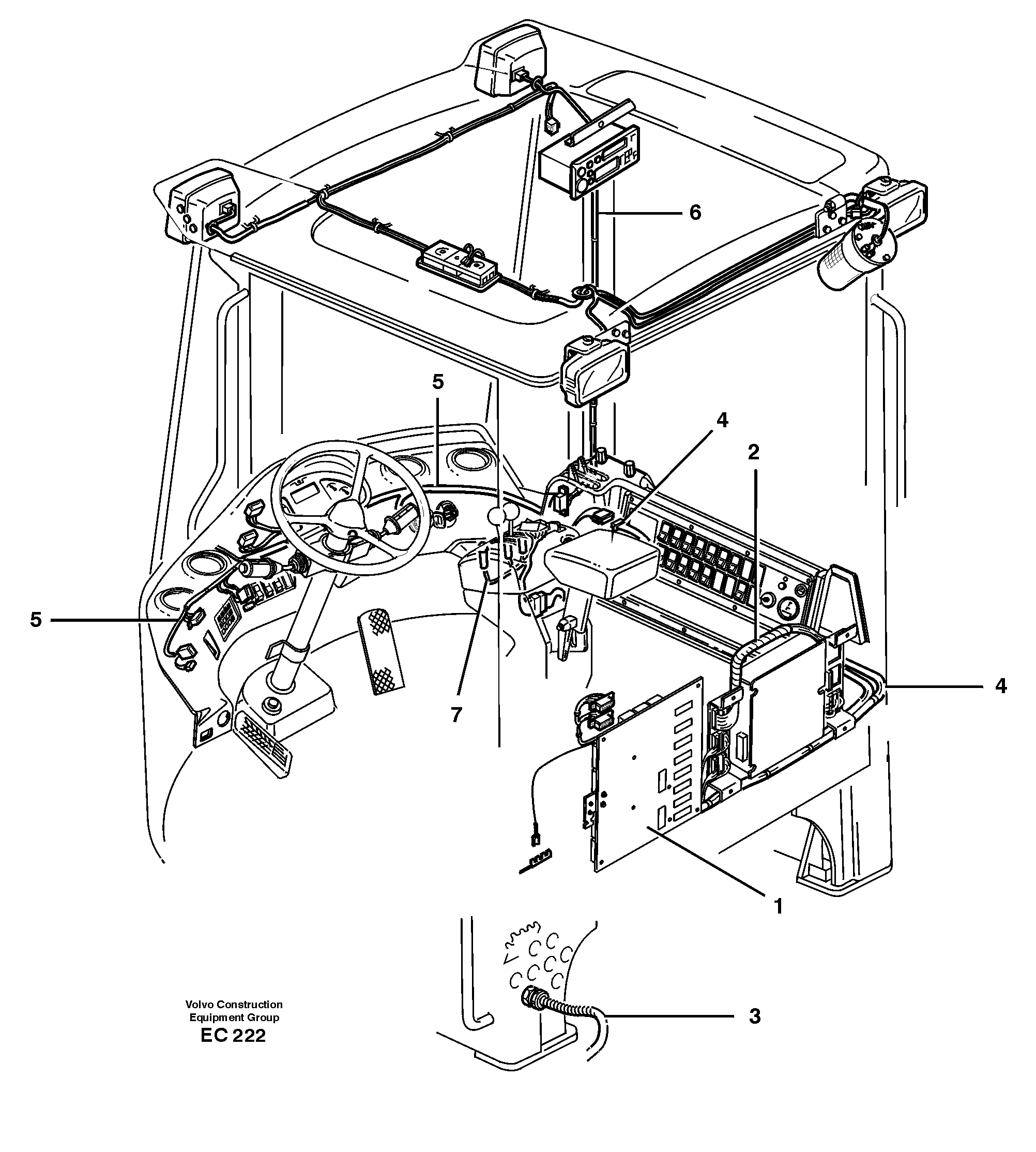 Cable harnesses, cab — volvo parts diagram