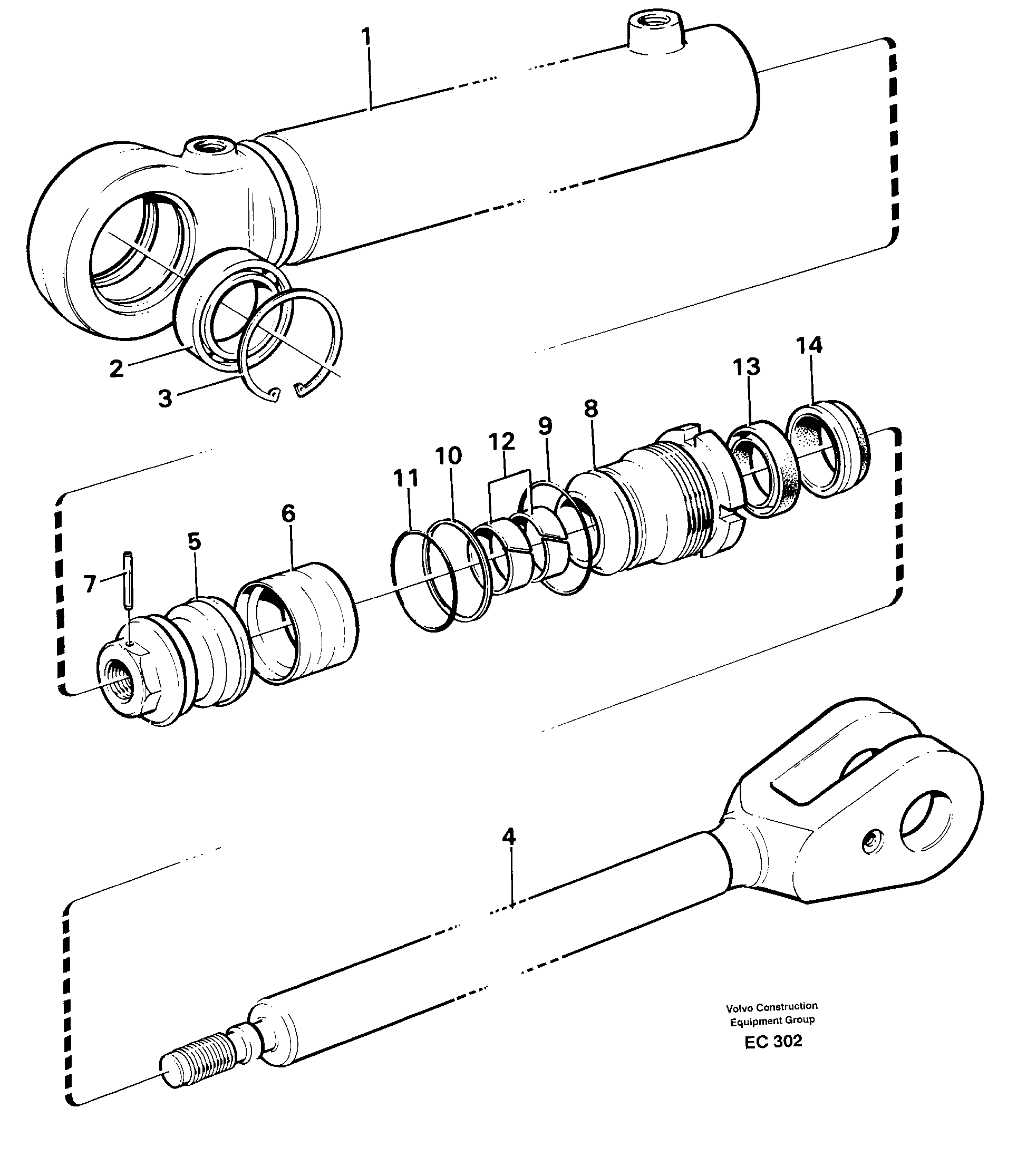 Hydraulic cylinder — volvo parts diagram
