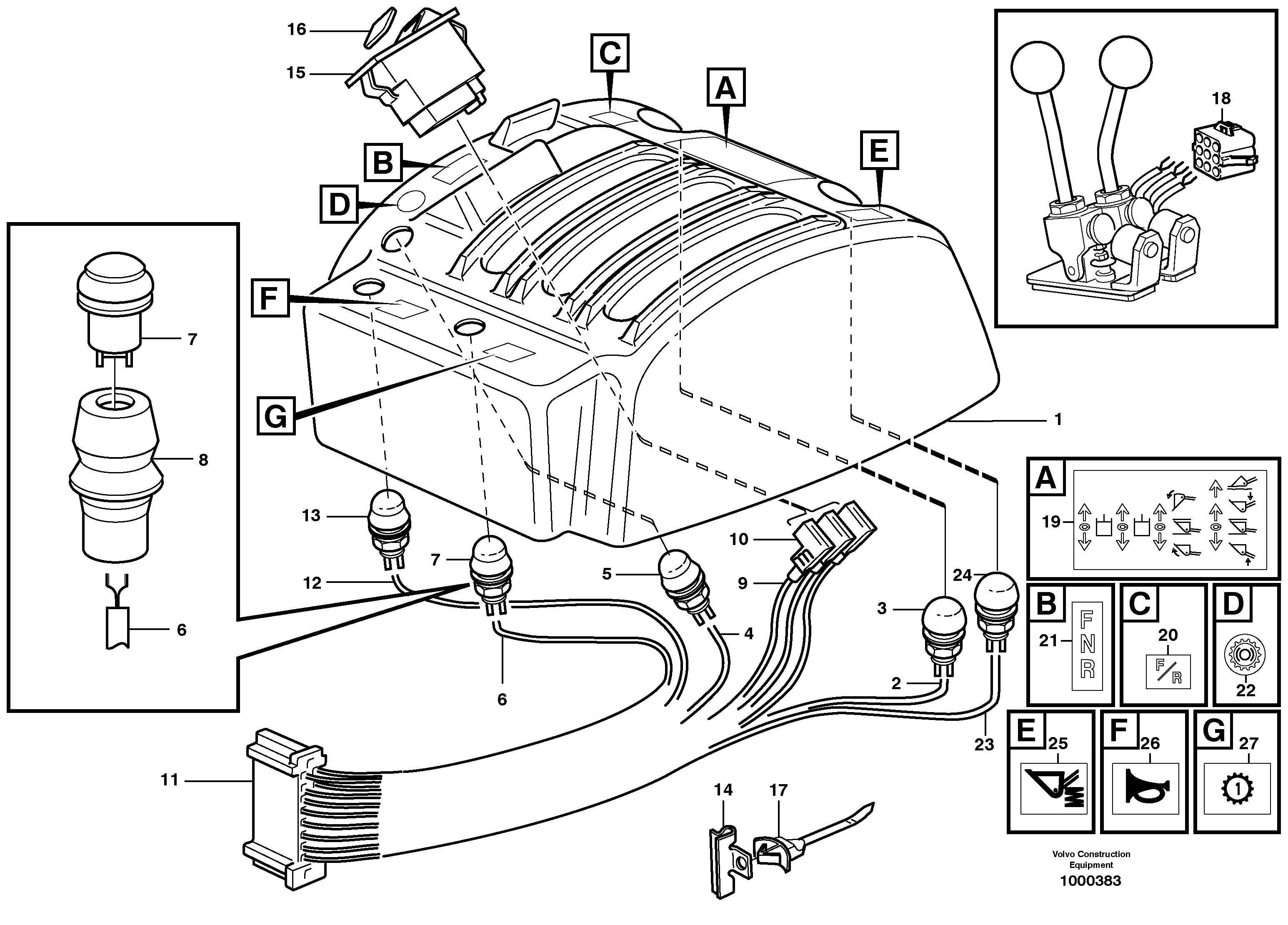 Cable harnesses, servo valve. — volvo parts diagram