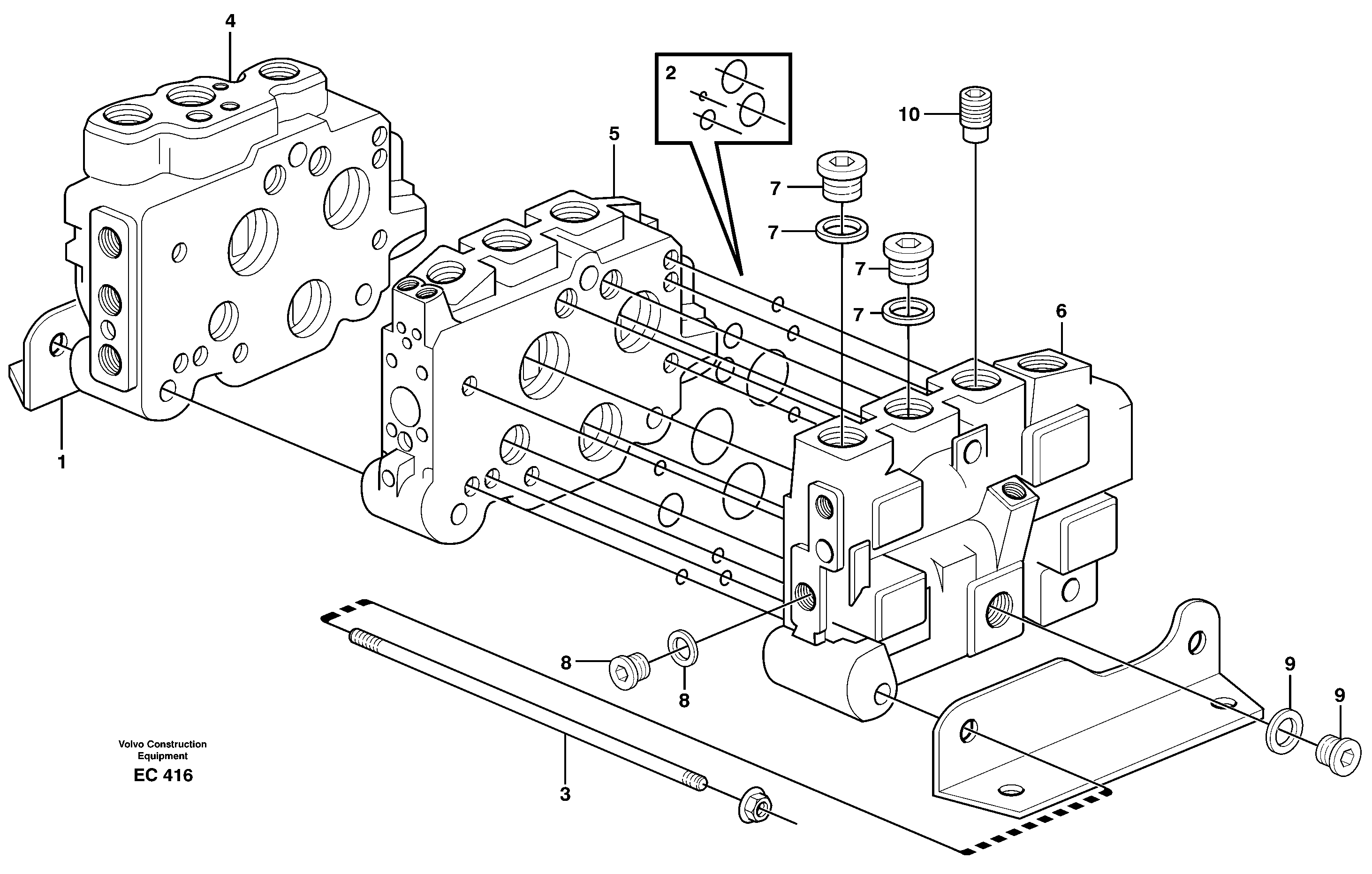 Valve section with assembly parts  80094 — volvo parts diagram