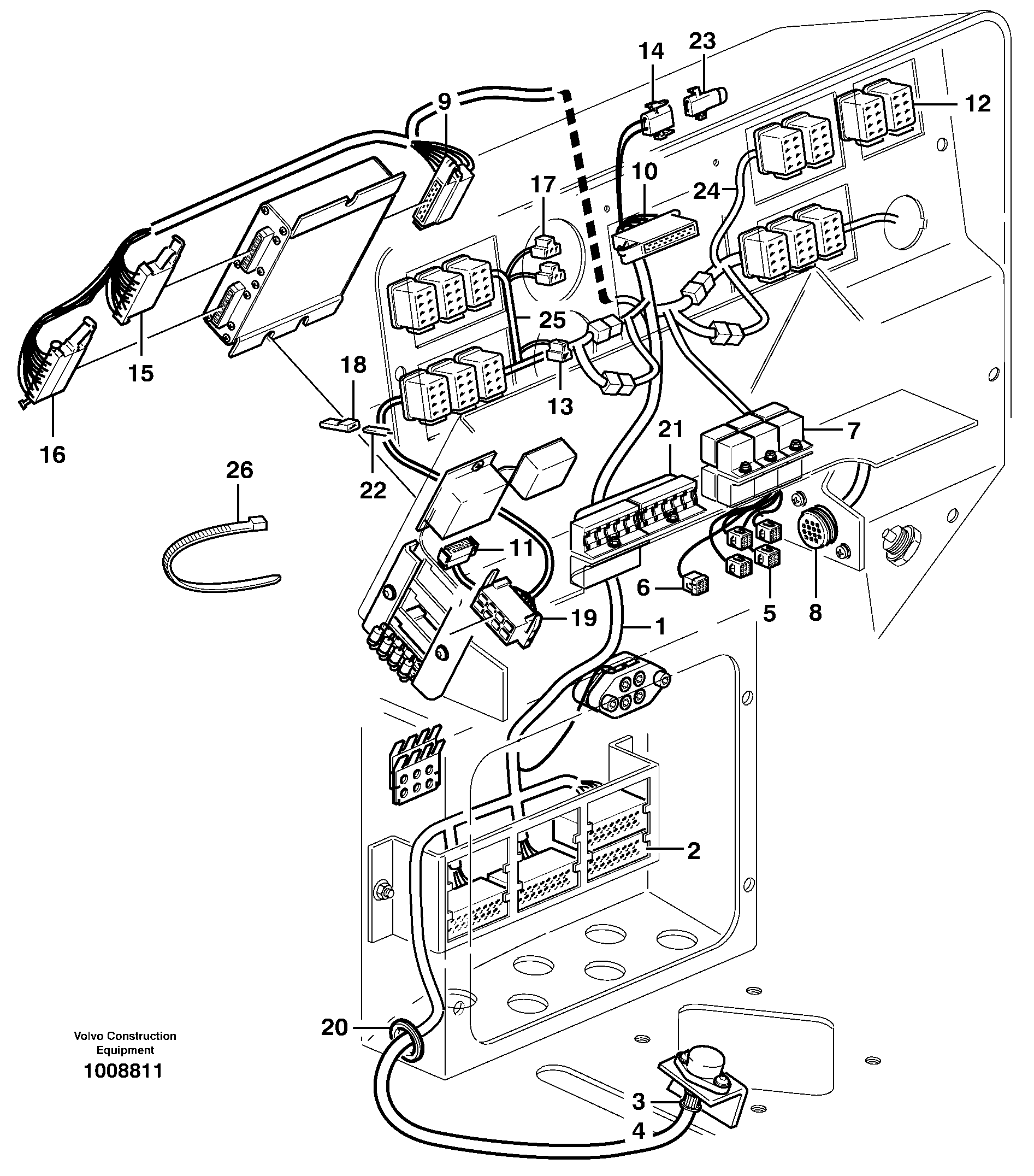 Electrical distribut.unitand cable harness  33159 — volvo parts diagram