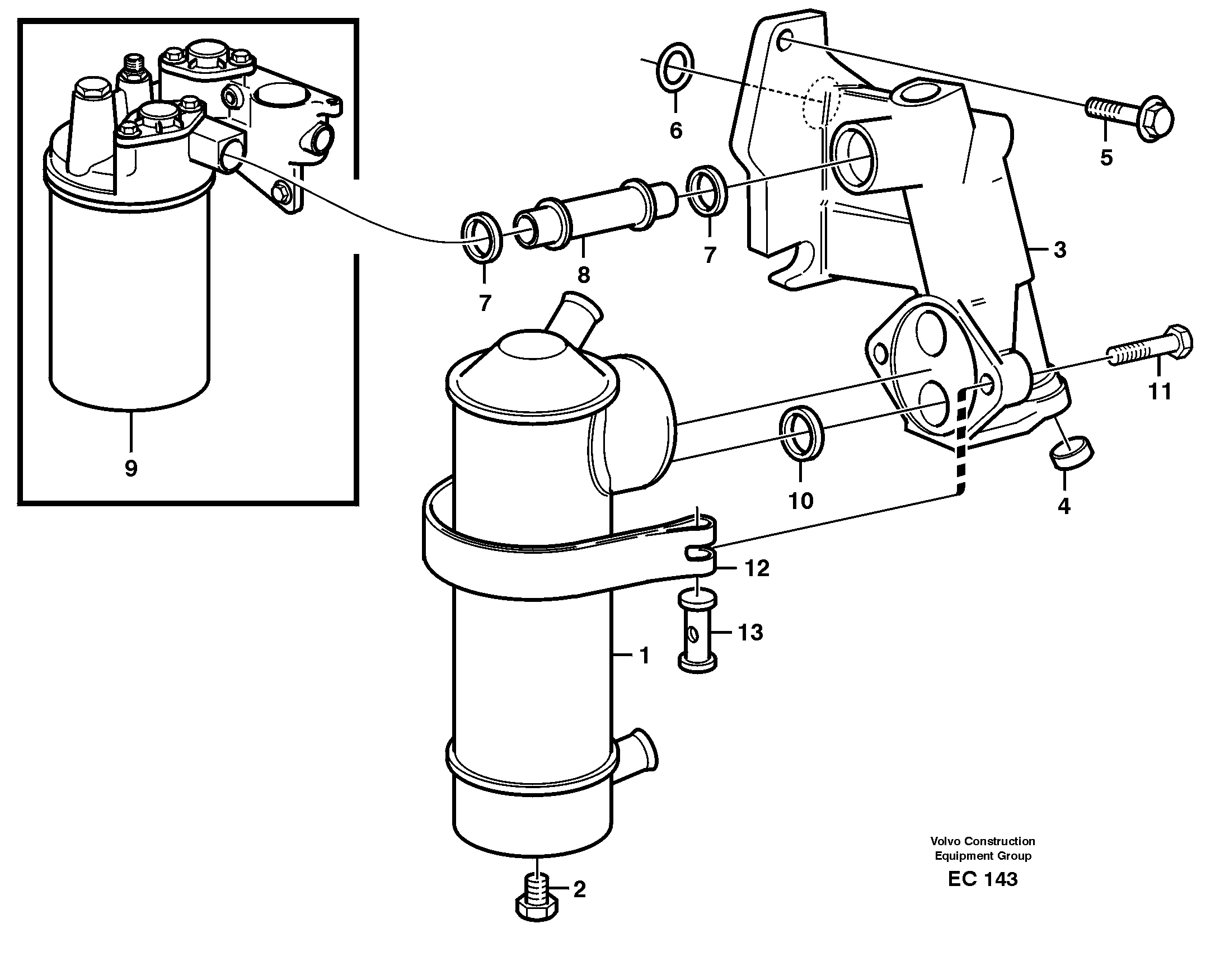 Oil cooler — volvo parts diagram