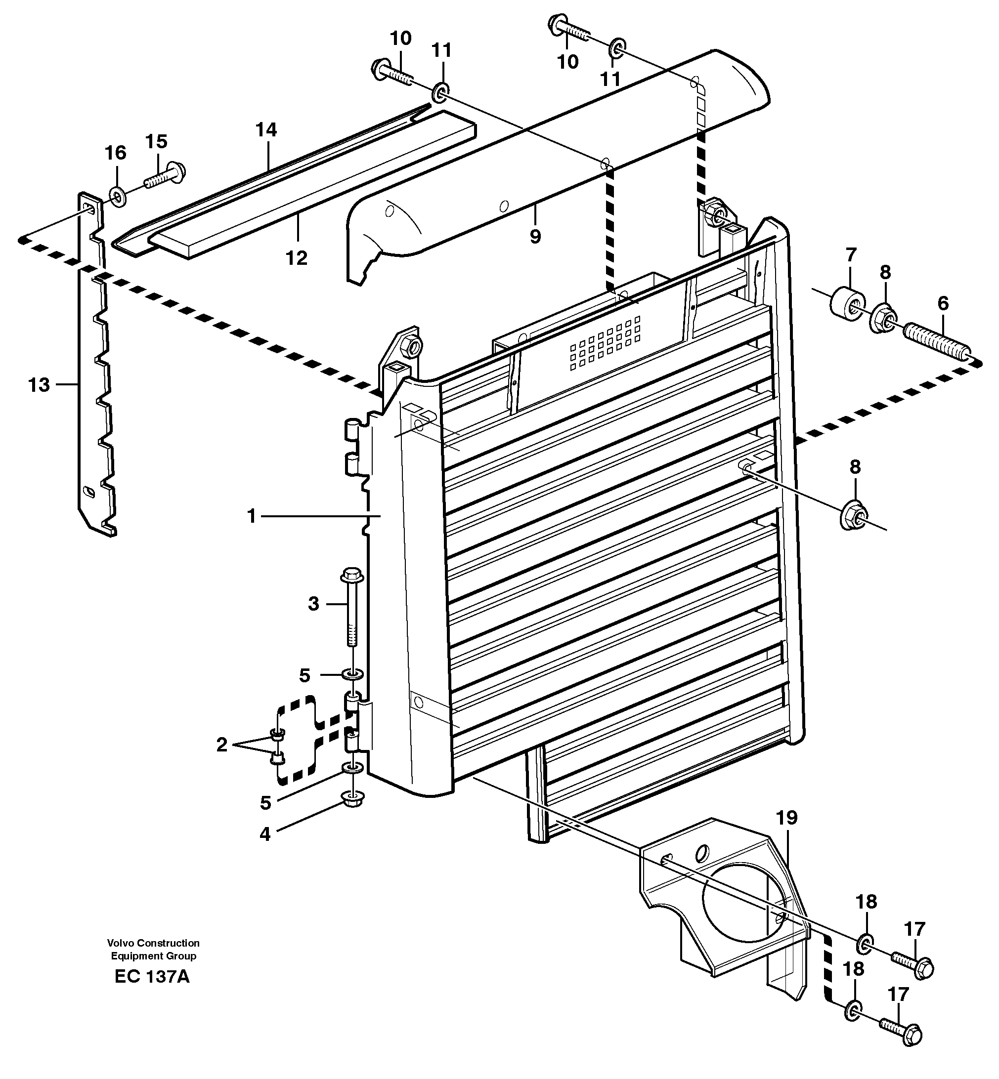 Radiator casing — volvo parts diagram