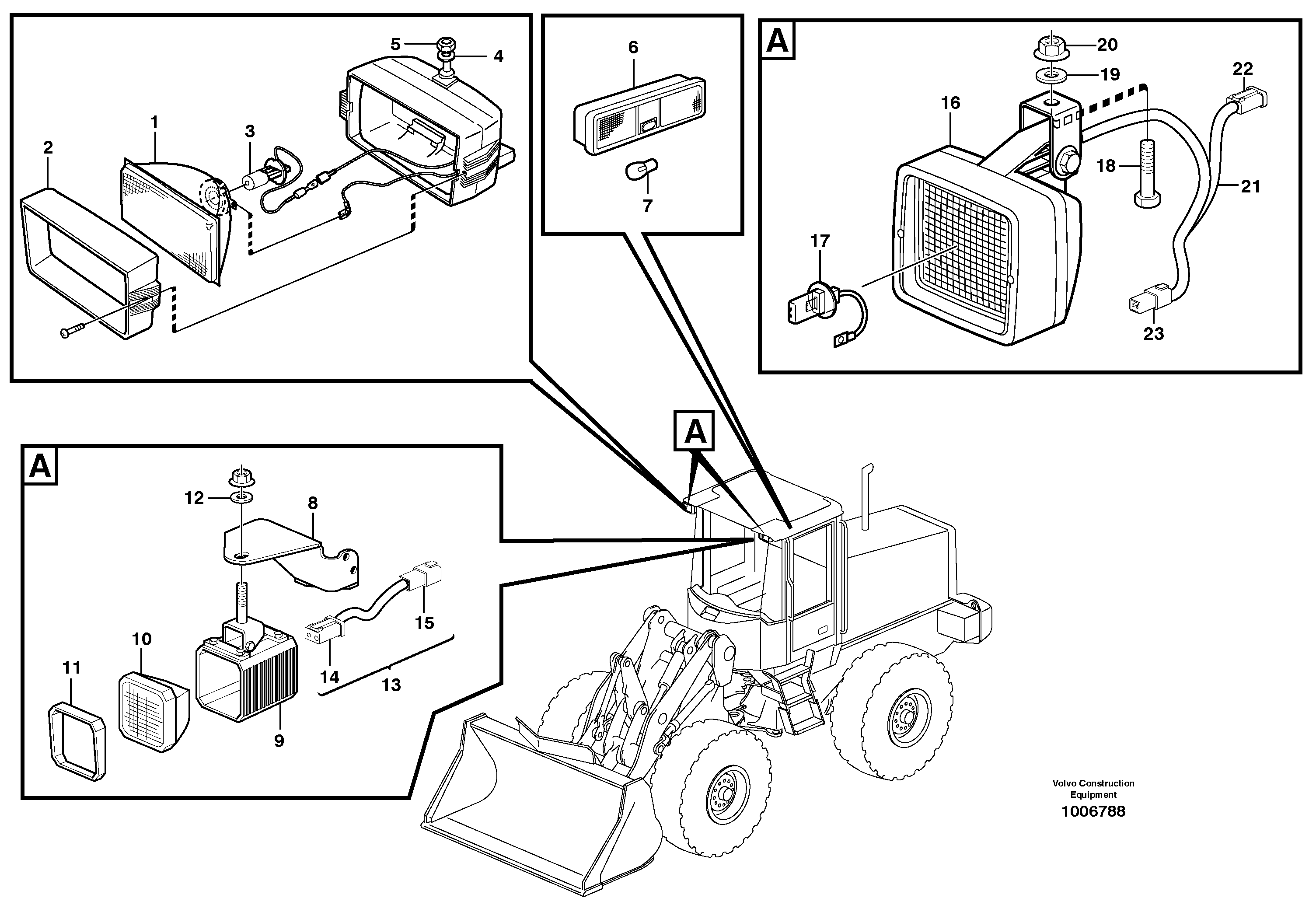 Lighting, cab — volvo parts diagram