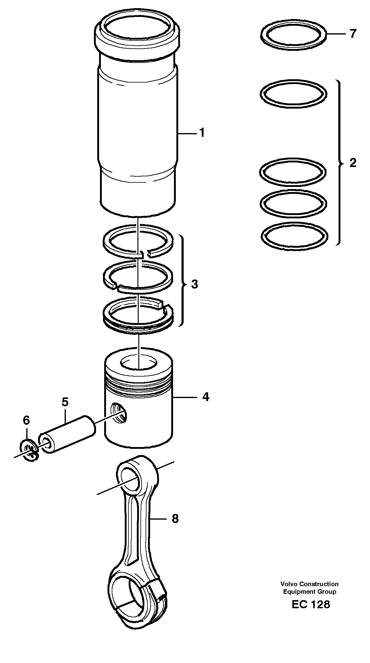 Cylinder liner — volvo parts diagram