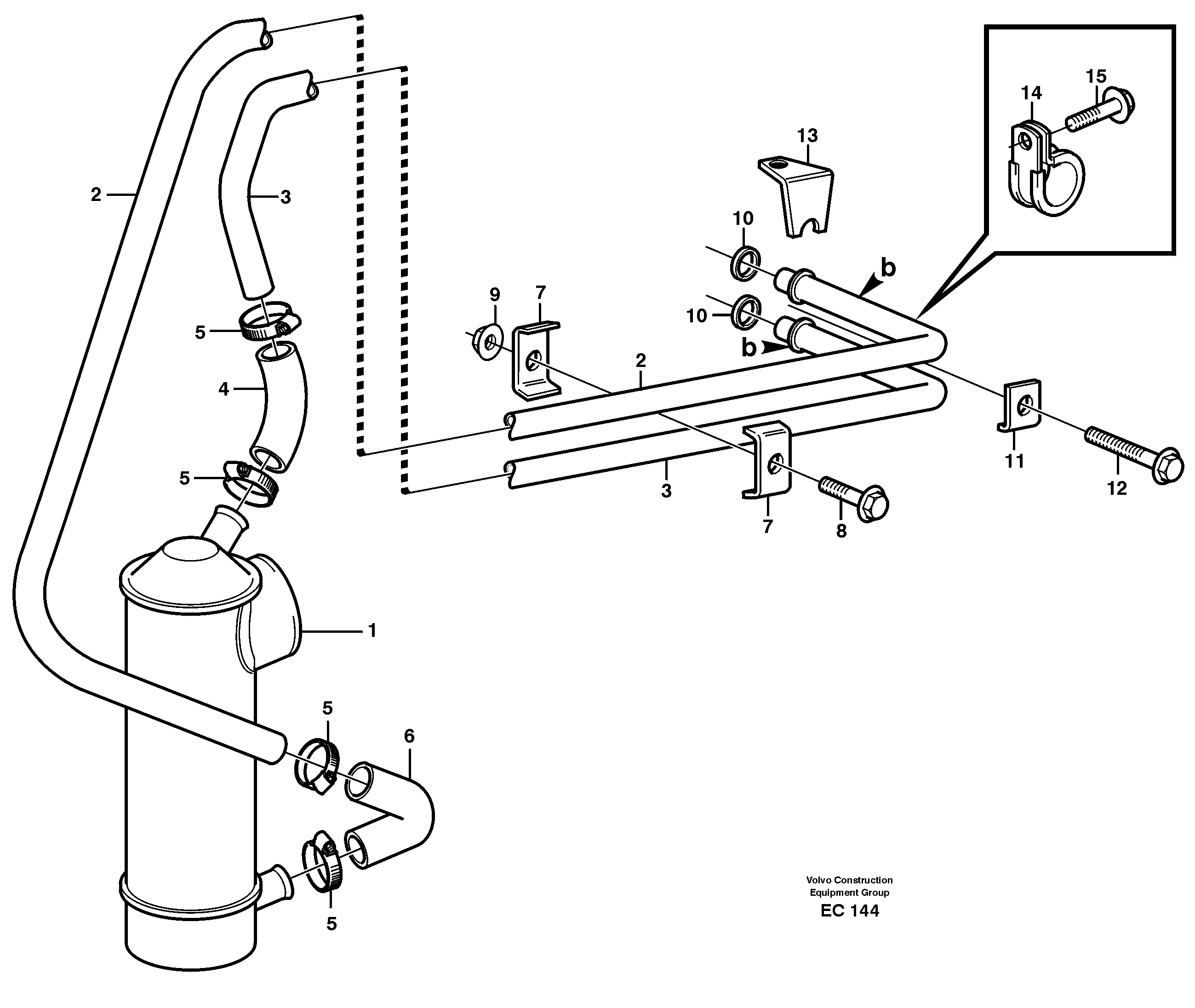 Oil cooler with hoses — volvo parts diagram