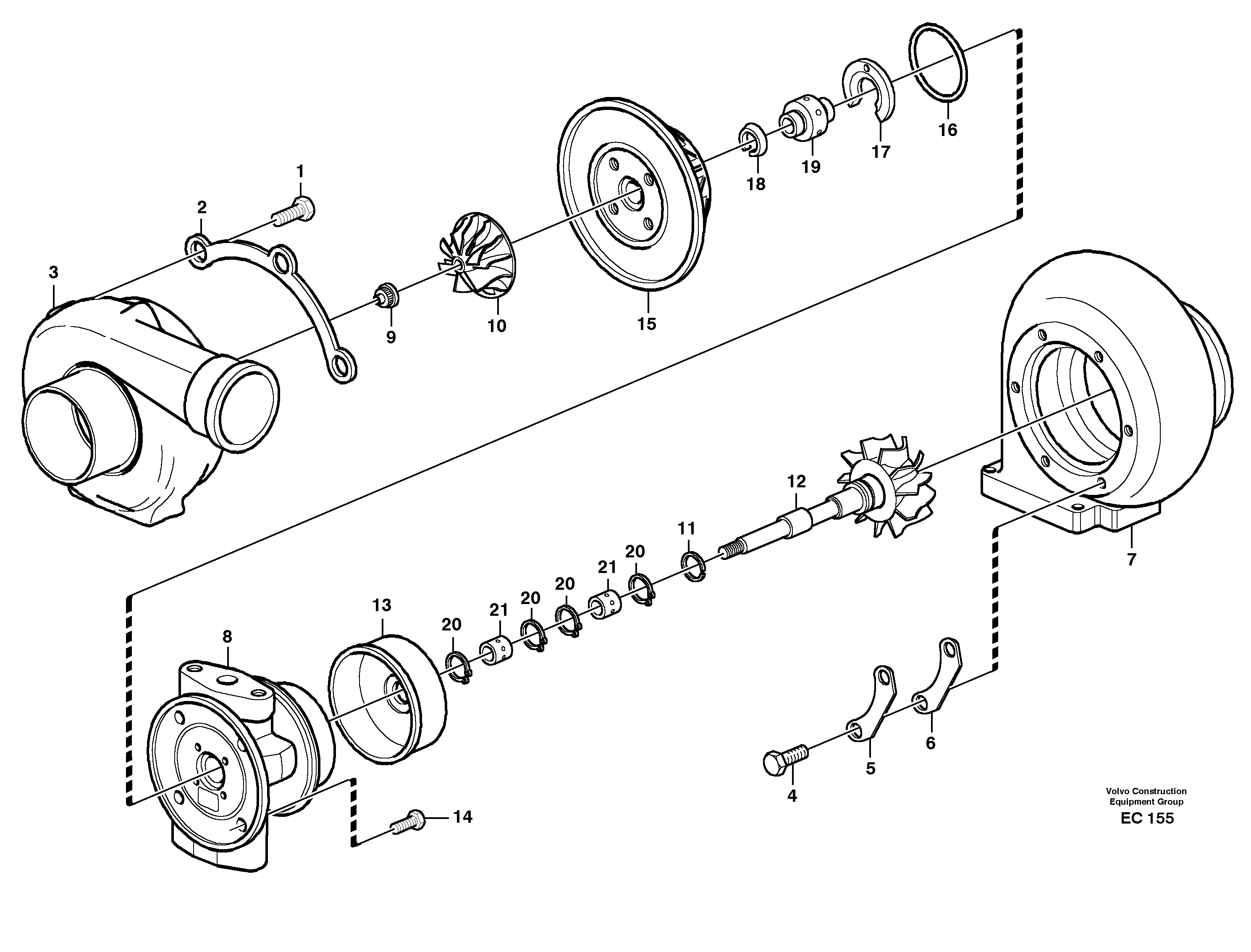 Turbo charger — volvo parts diagram